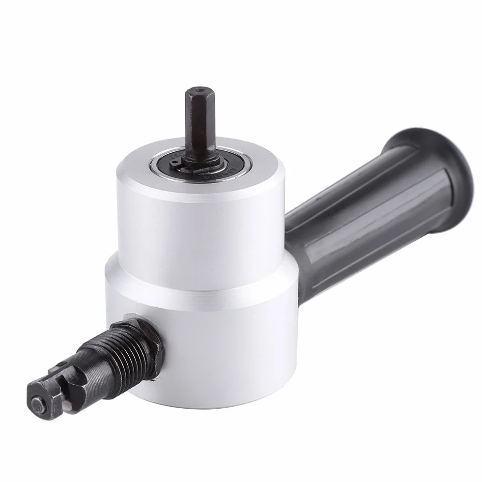 Cortador de Chapa de Doble Cabezal, Herramienta de Corte de Chapa Herramienta Nibbler de Metal Accesorio de Taladro Eléctrico Kit de Herramientas de Corte
