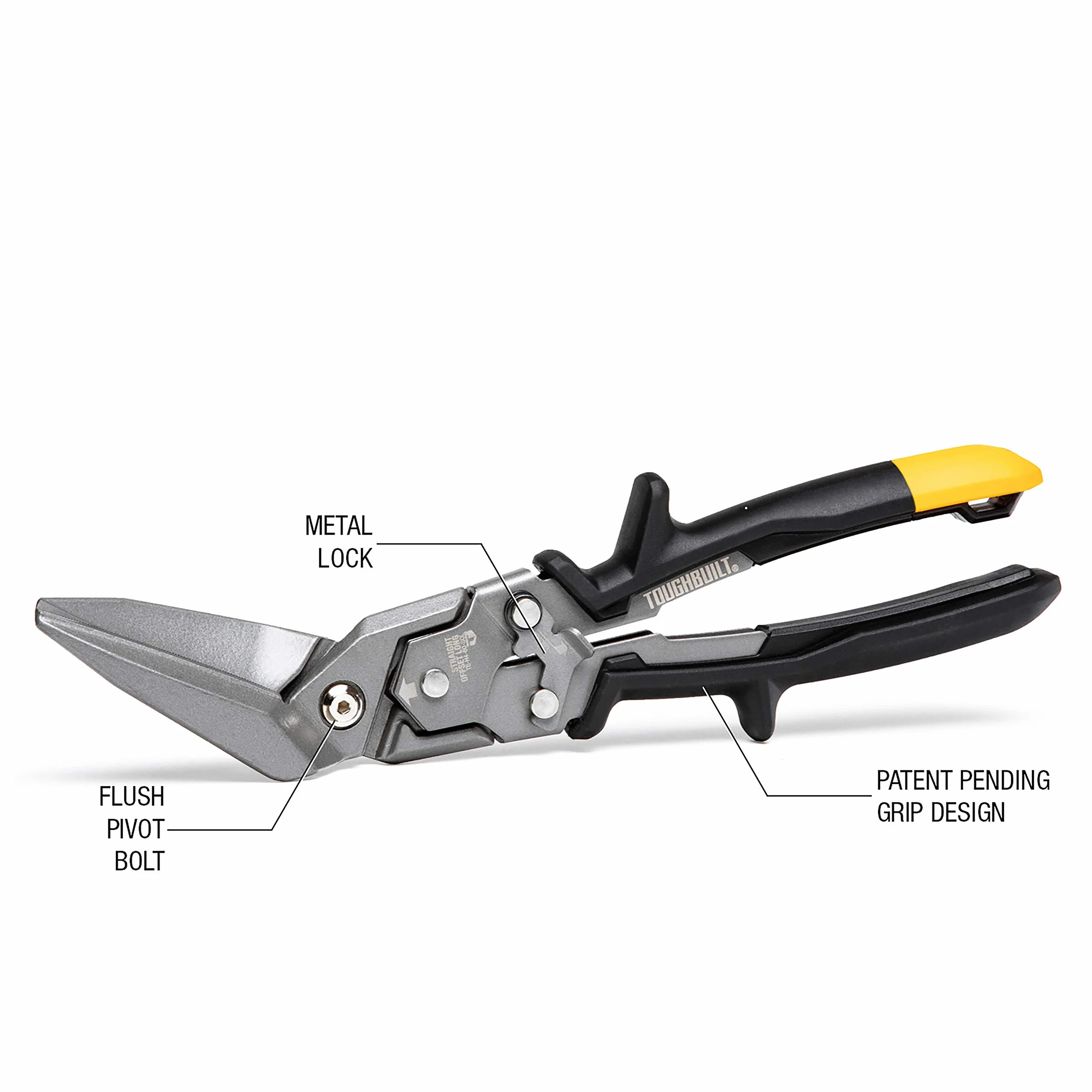 ToughBuilt H4-60-SOL Aviación Tin Snip Straight Offset corte largo, (TB-H4-60-SOL)