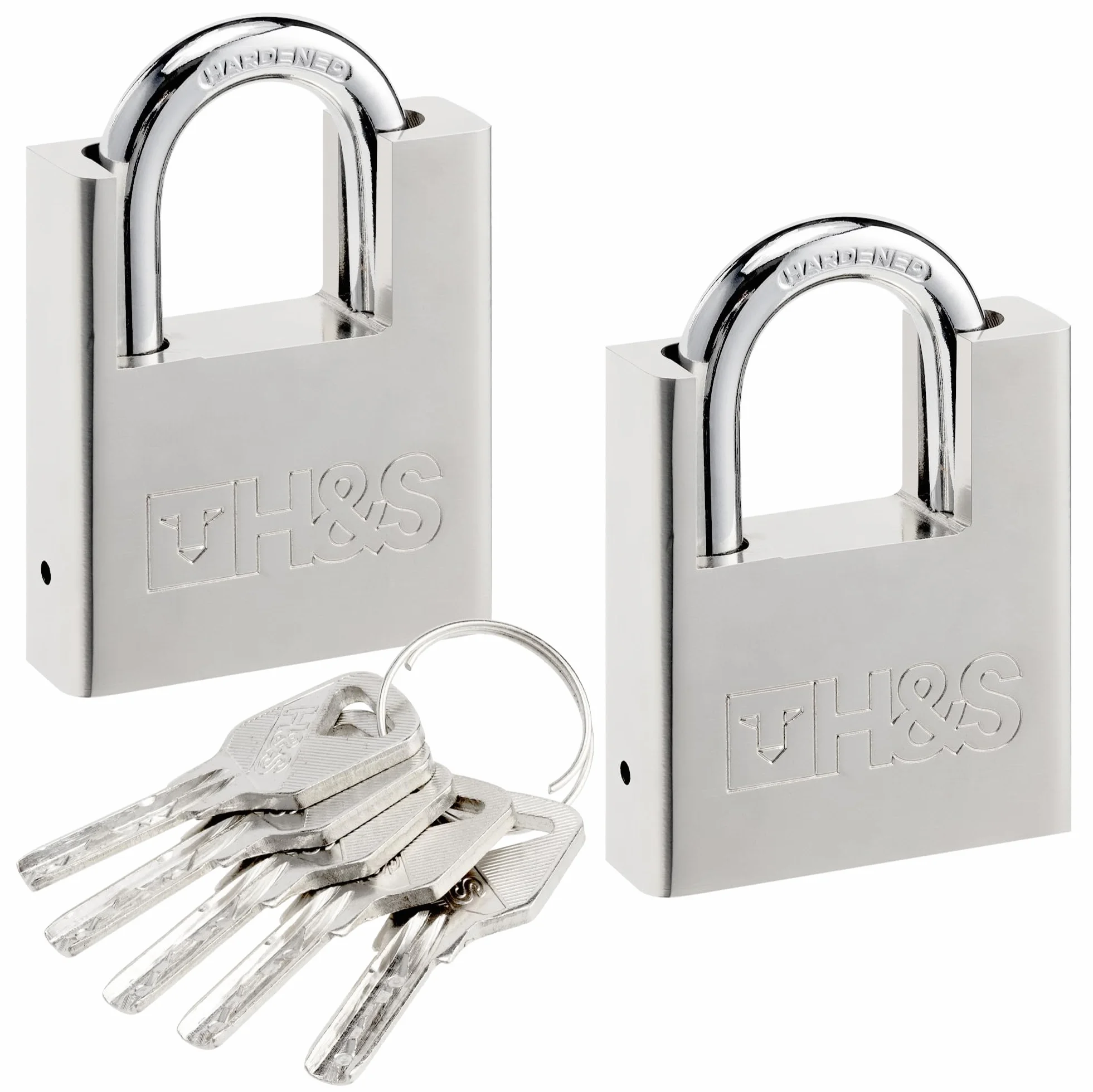 H&S 5 llaves 60 mm Heavy Duty Almacén Contenedor Garaje Contraventana Candado Puerta Cadena Cerradura-Juego de 2