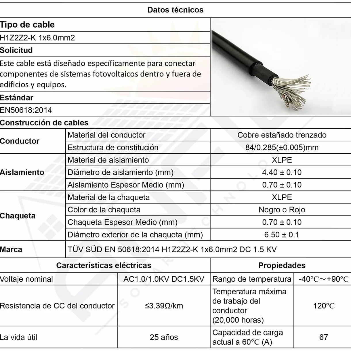 Cable Solar Premium 6mm² Negro Flexible, Fotovoltaico, Resistente a los Rayos UV, para Paneles Solares, Inversores y Controladores de Carga (Negro, 40m)