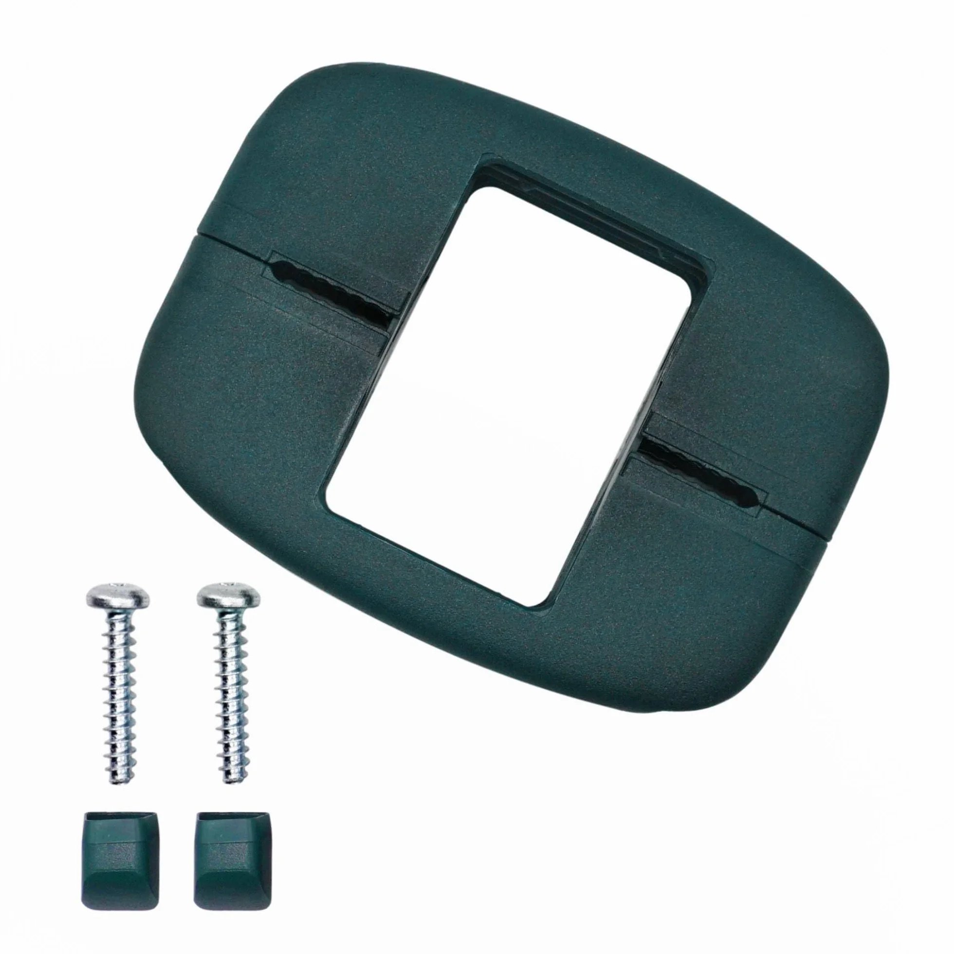 SKIR'CO (12 uds.) Abrazaderas de plástico verdes, rectangulares de 40 x 60 mm, para postes de cerca y soportes para paneles de malla de alambre soldado, color RAL 6005