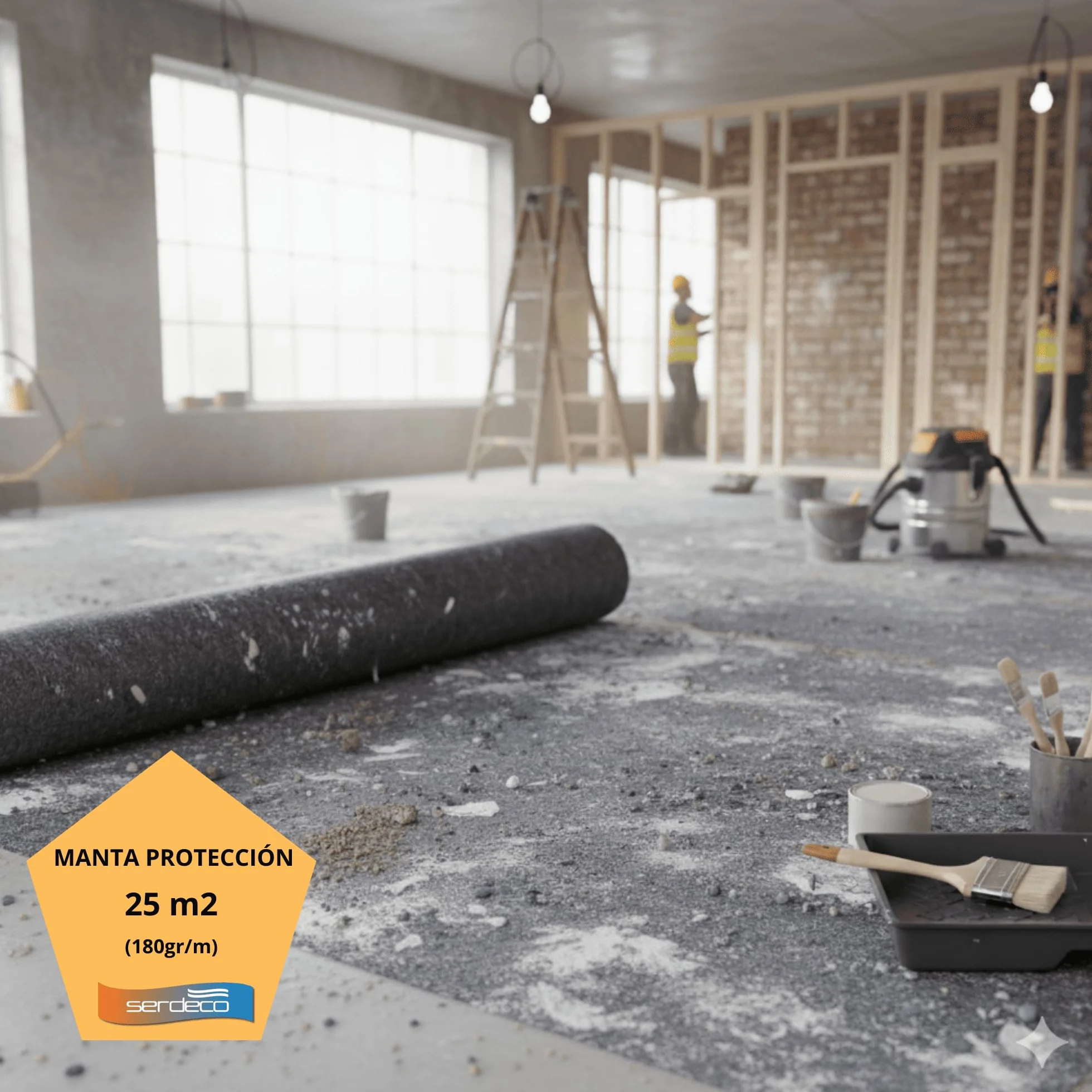 Manta Fieltro Pintor Suelo (1mx 25m (25m2)(180gr/m))