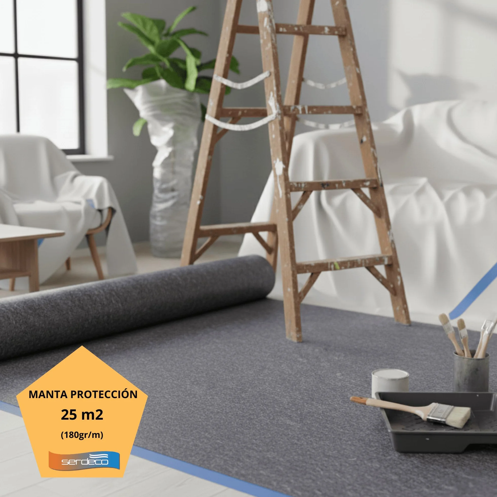 Manta Fieltro Pintor Suelo (1mx 25m (25m2)(180gr/m))