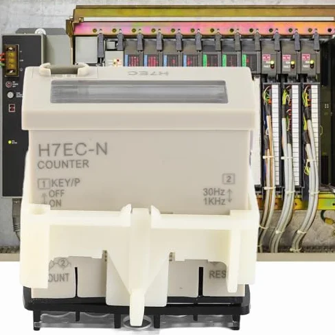 Contador Electrico H7EC-N Sin Voltaje de Entrada LED Medidor de Contador Digital Contador Eléctrico Digital Pantalla LCD de 8 dígitos 0-99999999 Rango de Conteo Totalizador Digital Con Soporte
