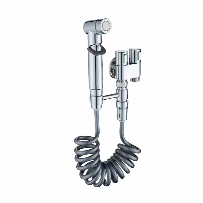 Ducha higiénica para WC, Grifo Bidet en acero inox para WC, Ducha bidet con chorro de agua, Grifo para Inodoro con manguera para bidet