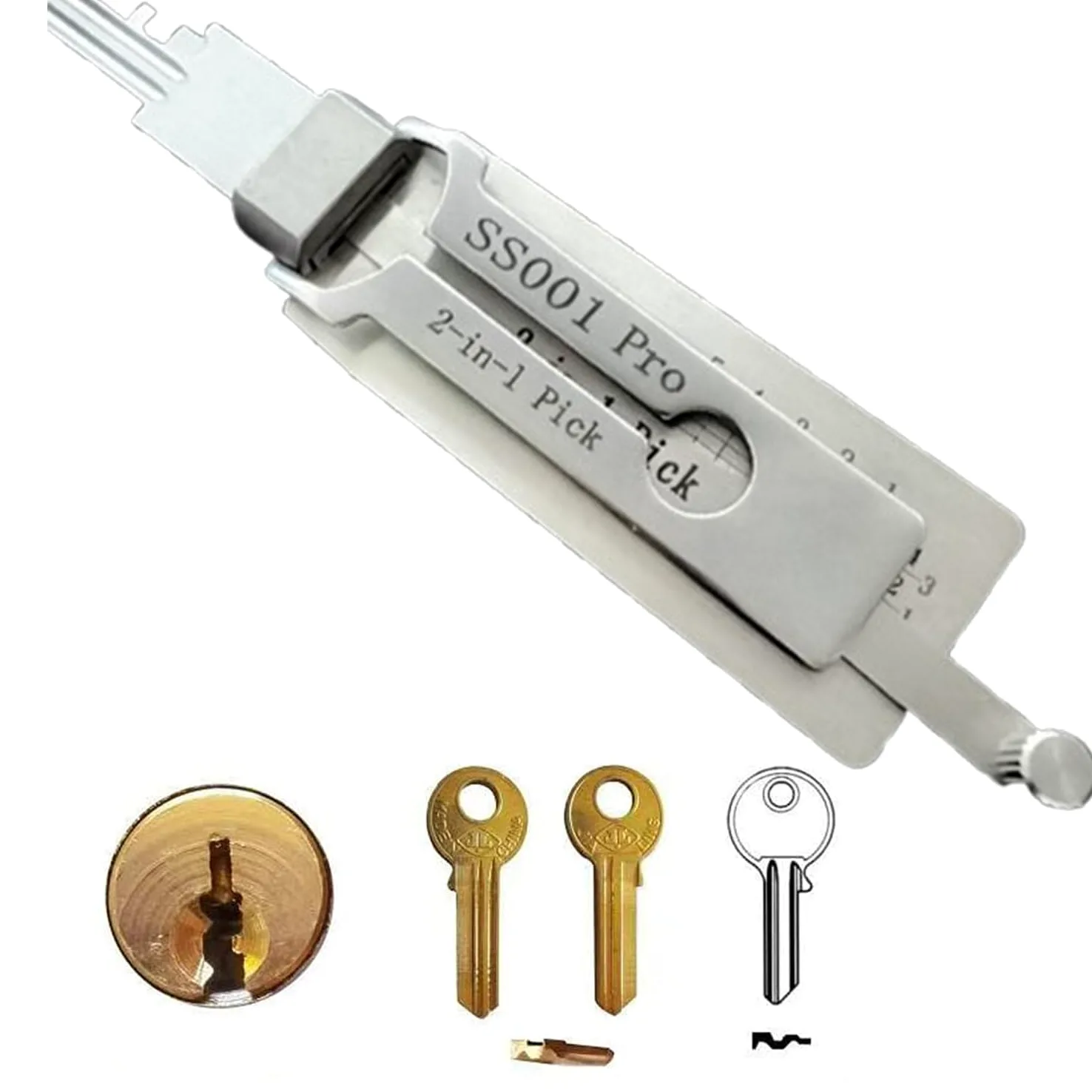 master key decoder,stainless steel master key decoder,fast key,door lock opener pick,lock pick decoder,decodificador de llaves 2 en 1,decoder tool,lecteur décodeur de crochetage de serrure pour auto
