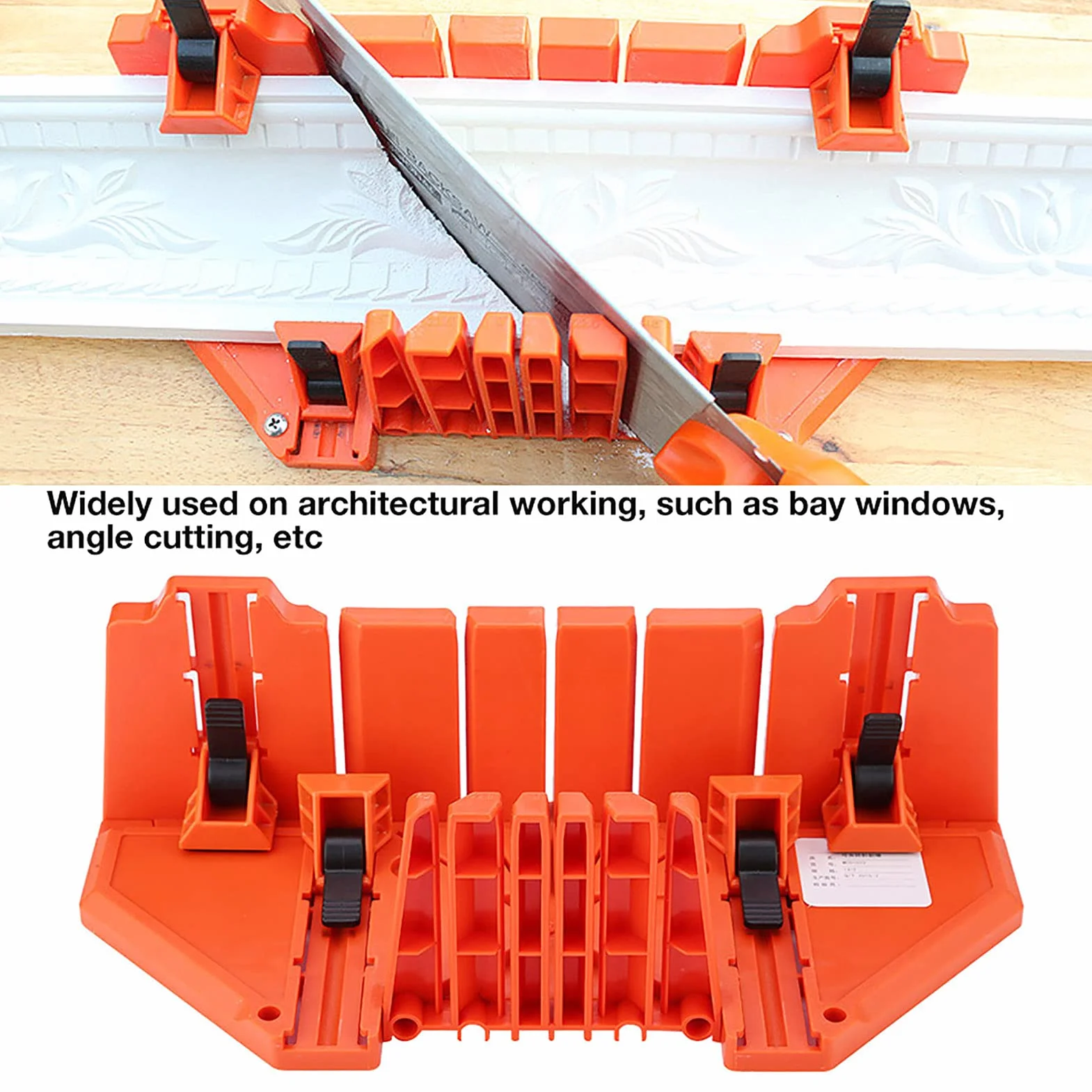 Caja de Ingletes para Sierra, Parte Posterior de Acero Reforzado para un Corte Preciso, Caja Pequeña y Pequeña, Corte Manual, Ideal para Receptáculo de Madera y Metal Blando con