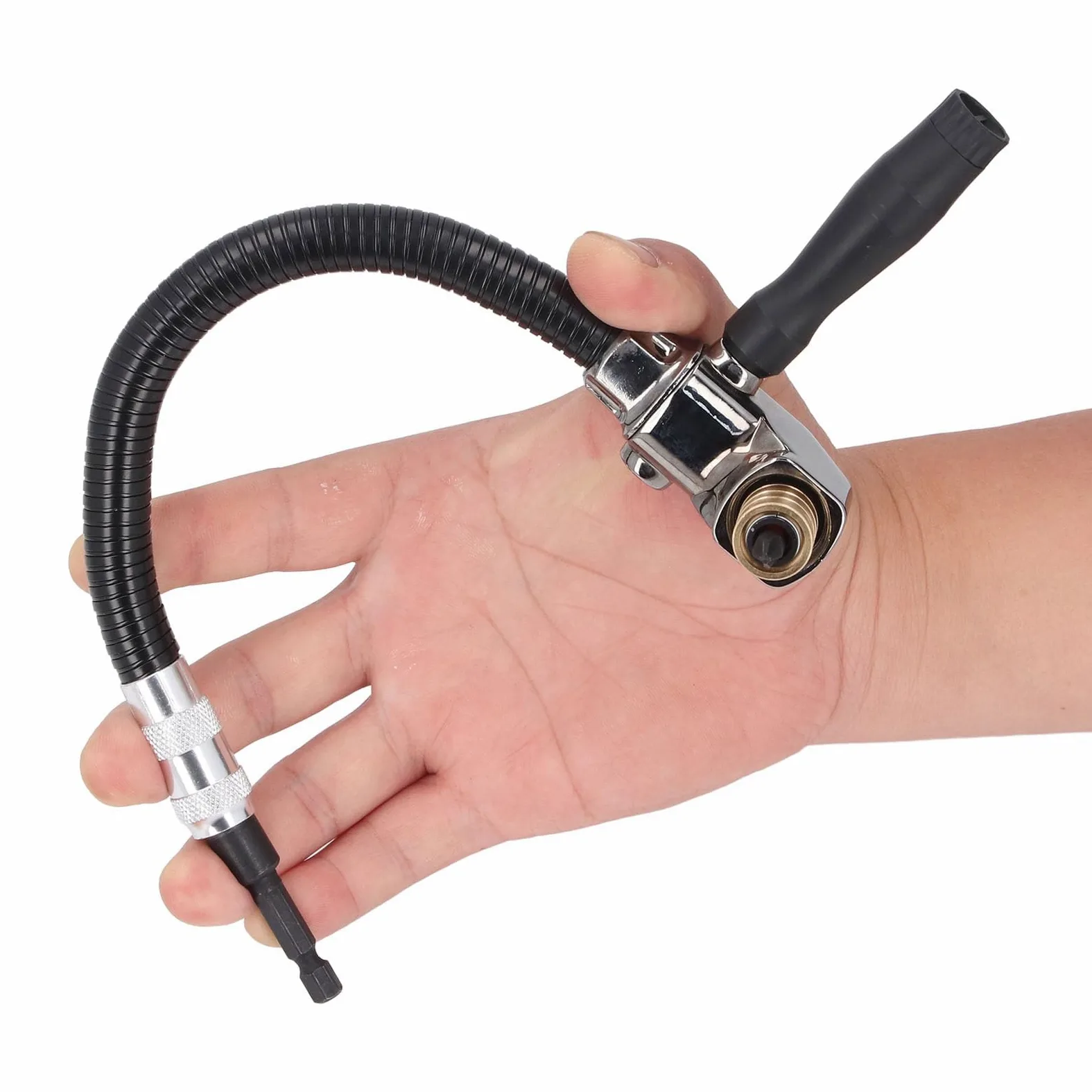 Extensión de Broca de Taladro Flexible con Adaptador de Perforación en ángulo Recto, Soporte de Broca de Extensor de Destornillador de Eje Flexible de 11.8, Soporte de Broca