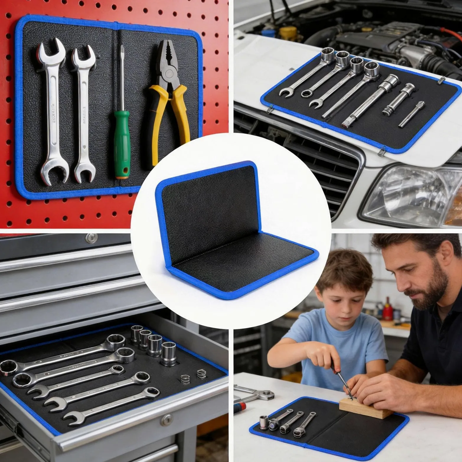 Tapete magnético,Base Plegable Antideslizante para Piezas | Alfombra Magnética Grande para Mecánicos - para Taller Mecánico Garaje y Automóviles Electrónica del Hogar Llaves y