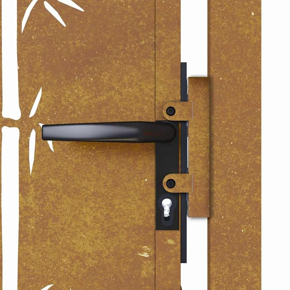 vidaXL Puerta de jardín Acero corten diseño bambú 100x125 cm, Puerta de Valla, Puerta de Exterior, Puerta de Metal, Puerta de Seguridad
