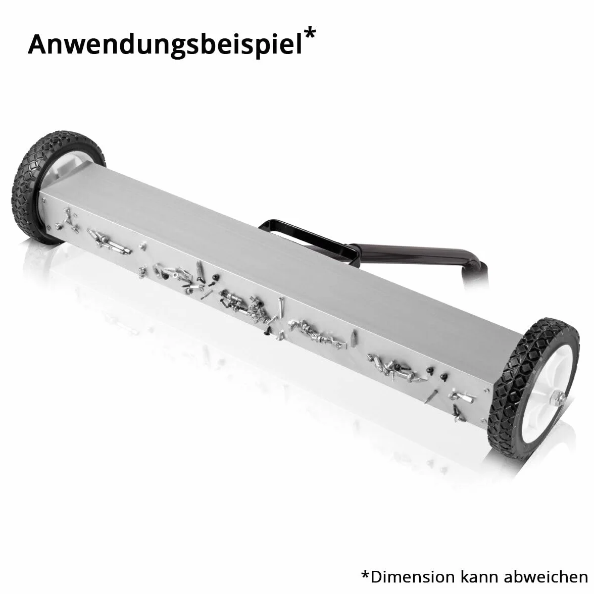 STAHLWERK Barredora magnética MBK-24 ST con 610 mm de ancho y 17,5 kg de capacidad, escoba magnética/recogedora de virutas para virutas de metal, tornillos, clavos y otras piezas pequeñas magnéticas