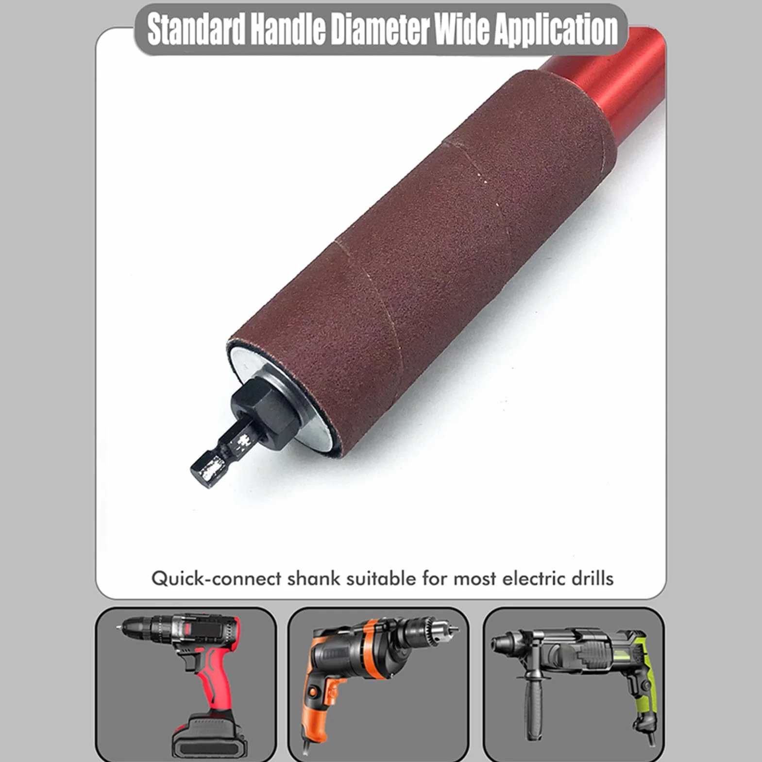 Adaptador de Lijadora de Husillo Tambor de Lijado de Goma de Mano Mandril de Lijado de Taladro de 1,5 Kit de Mandril de Lijado de Taladro de Aleación de Aluminio para Madera y Metal