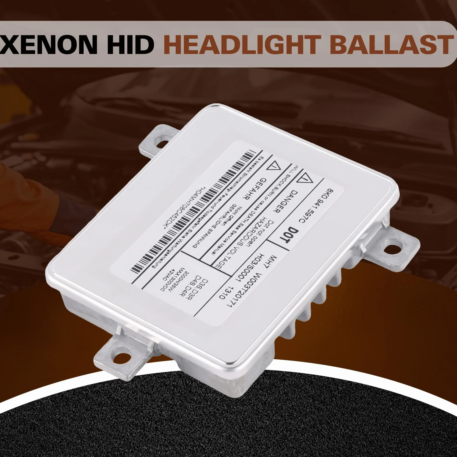 Unidad de control de balastro HID para faros de xenón, compatible con Audi A3, A4, A6, A5, A7, A8, Q3, Q5, Alhambra y Transporter. Compatible con D3S, D3R, D4S y D4R. 8K0941597C 8K0941597