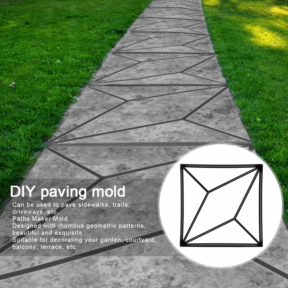 Diamante Molde pavimentación hormigón Molde hormigón Forma DIY Fabricante Pasarela ladrillo Cemento Reutilizable para jardín Patio