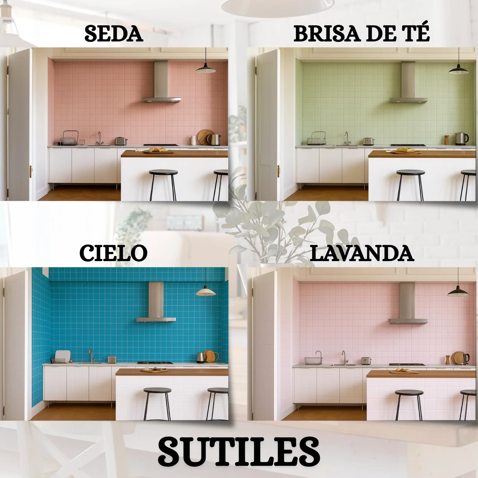 Pintura Premium para Azulejos, BRILLANTE, Duradera, Lavable, Aplicación Sencilla, Perfecta para Baños y Cocinas (AIRE PURO, 0,75 Litros)