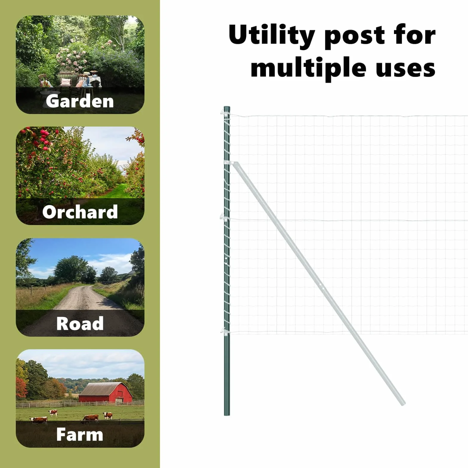 vidaXL Poste de Valla 2 pcs Verde Acero con Recubrimiento en Polvo, Poste de Cerca de Jardín, Diseño Moderno, Rectangular, Resistente al Clima, Fácil de Instalar