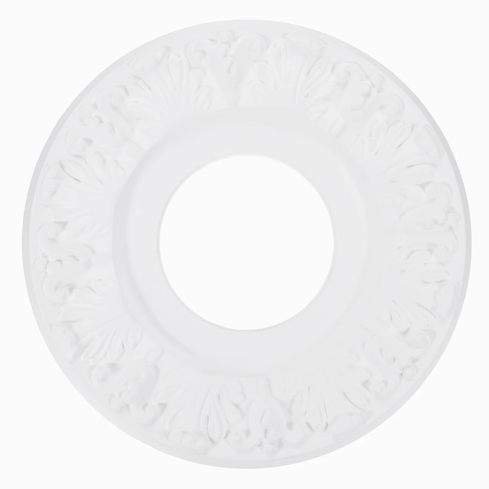 PATIKIL Medallones de Techo, 25.5x10cm Rosetón de Estuco de Espuma PU Placa de Cubierta Medallón de Araña Flores Talladas para Techo Ventilador Pared Lámpara, Estilo Elegante, Blanco