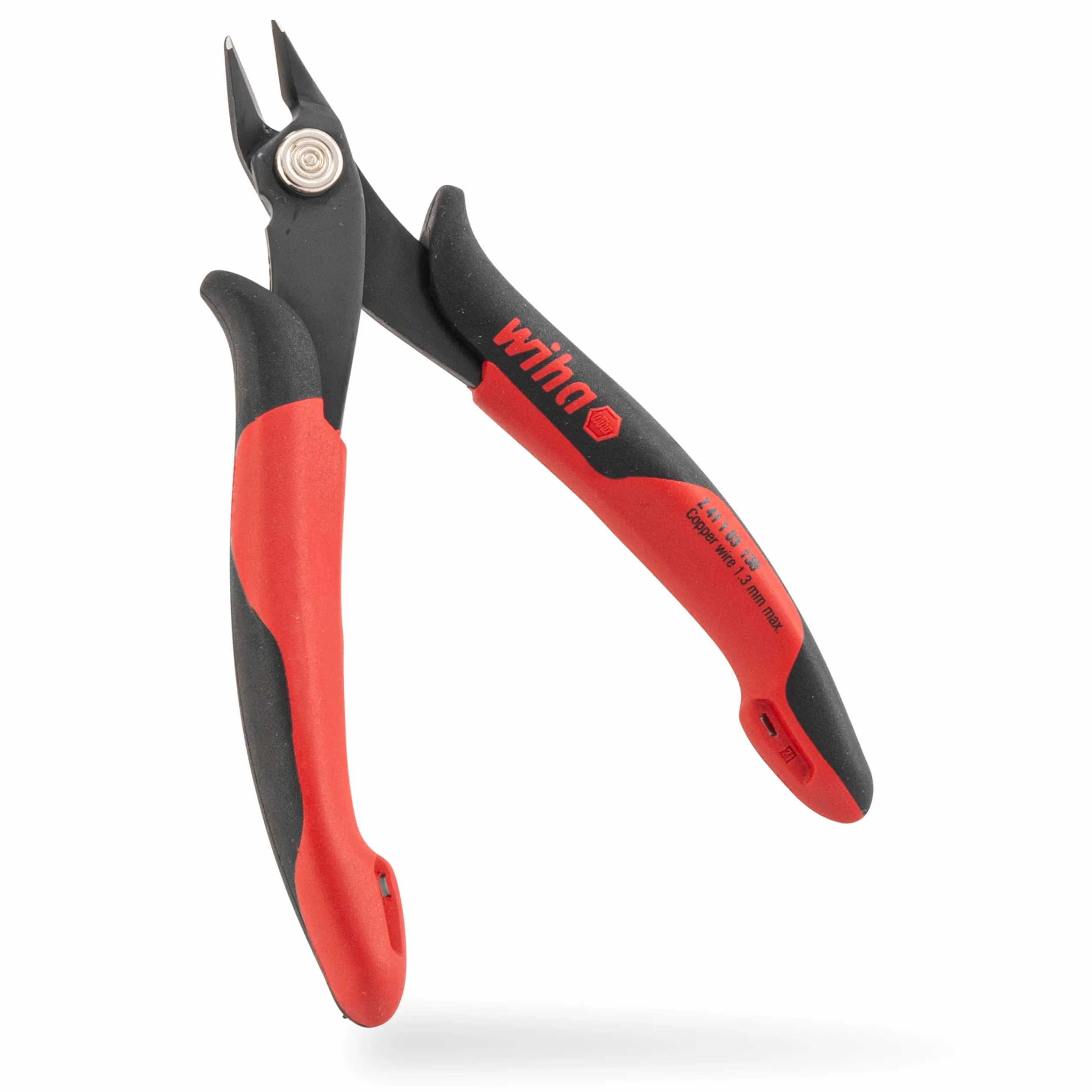 Wiha Alicates de corte diagonal Electronic con cabeza puntiaguda ancha sin chaflán 130 mm, 5 1/2" (26818)