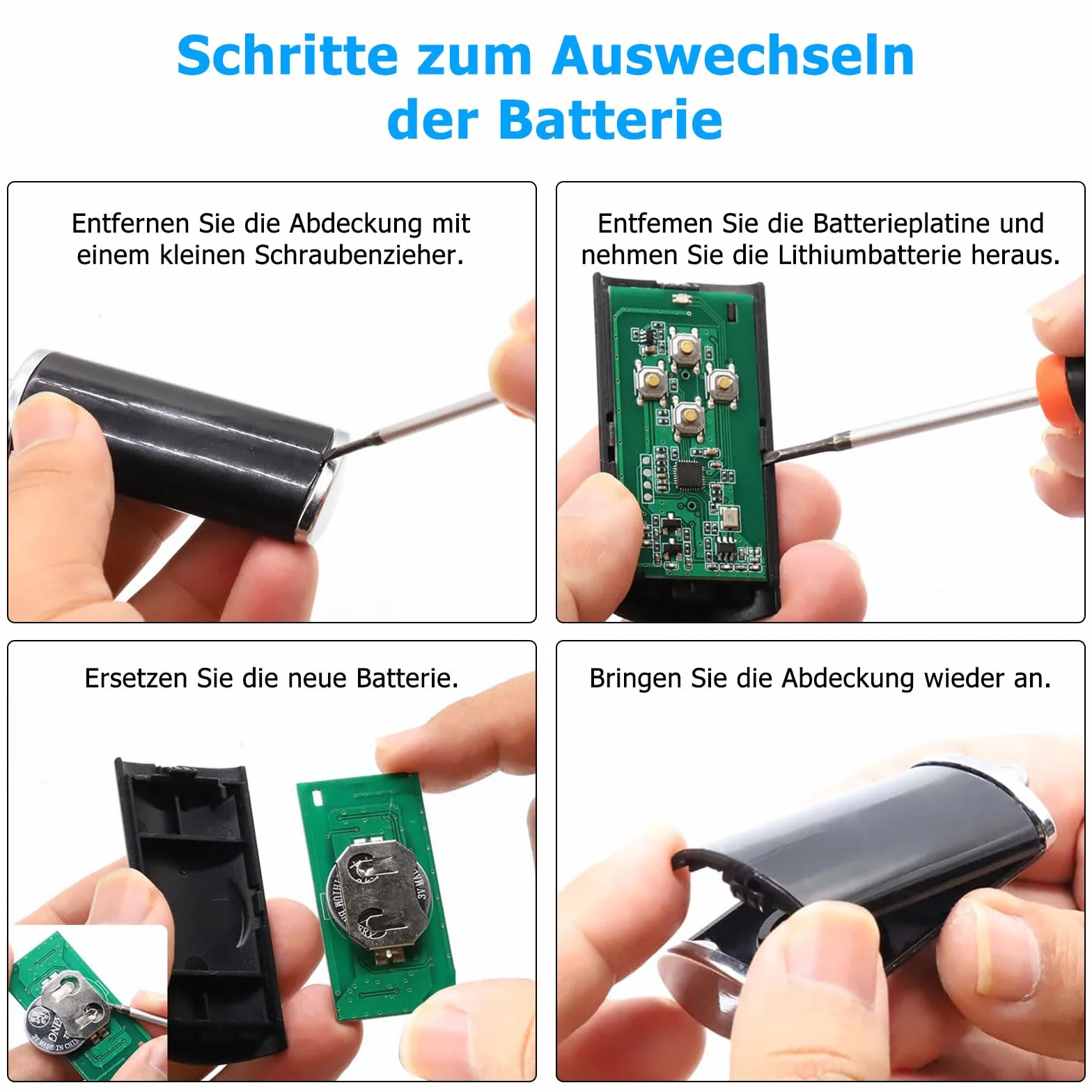 2 unidades de repuesto para hse4-868-bs, abridor de puerta de garaje 868,3 MHz 4 canales compatible con hse4-868-bs, hse2-868-bs (negro)