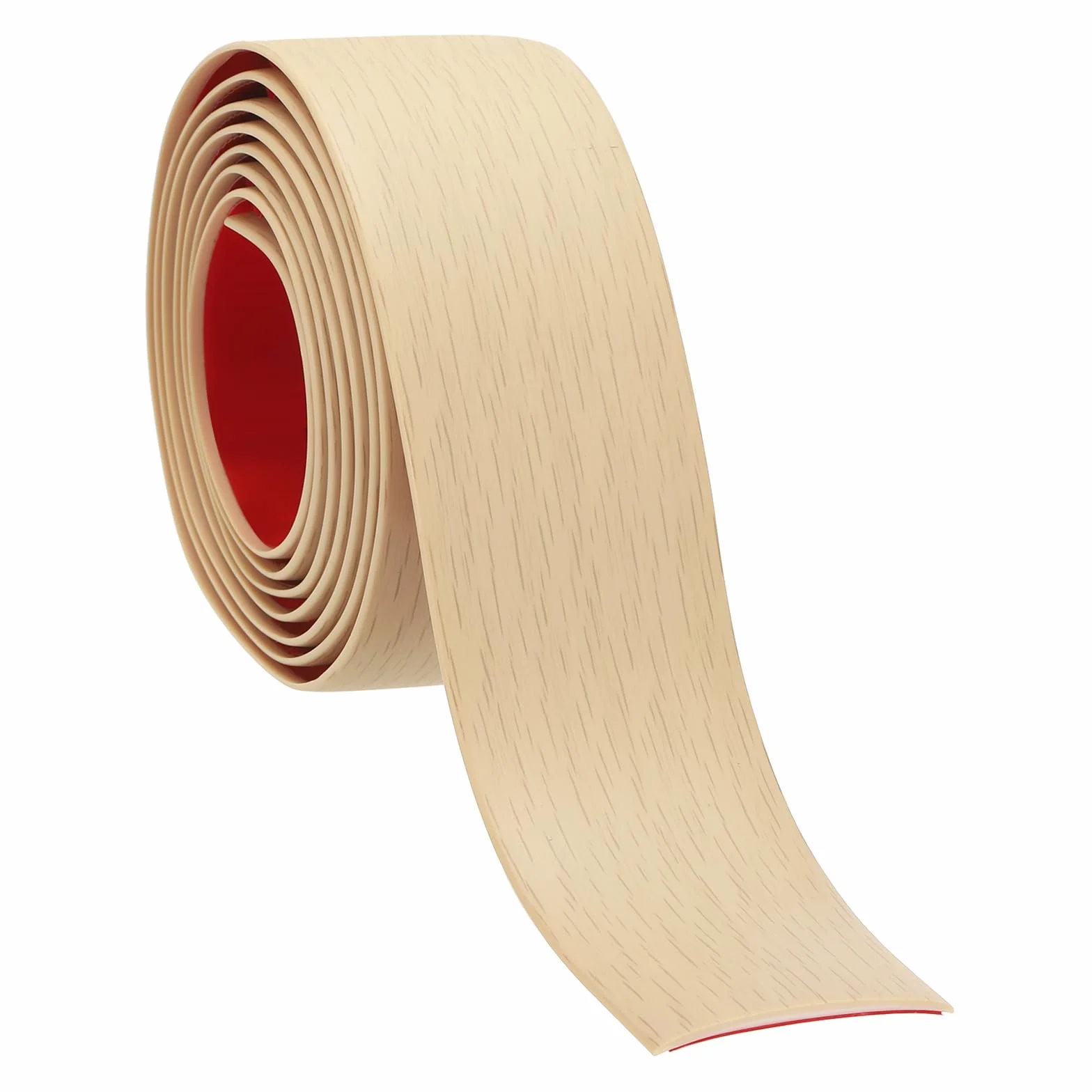 PATIKIL 2m x 5cm Tira de Umbral, PVC Autoadhesiva Tira de Transición de Suelo Divisor Plano de Suelo Vinilo Suave Laminado para Suelo Puerta Borde Espacio Laminado, Madera de Arce