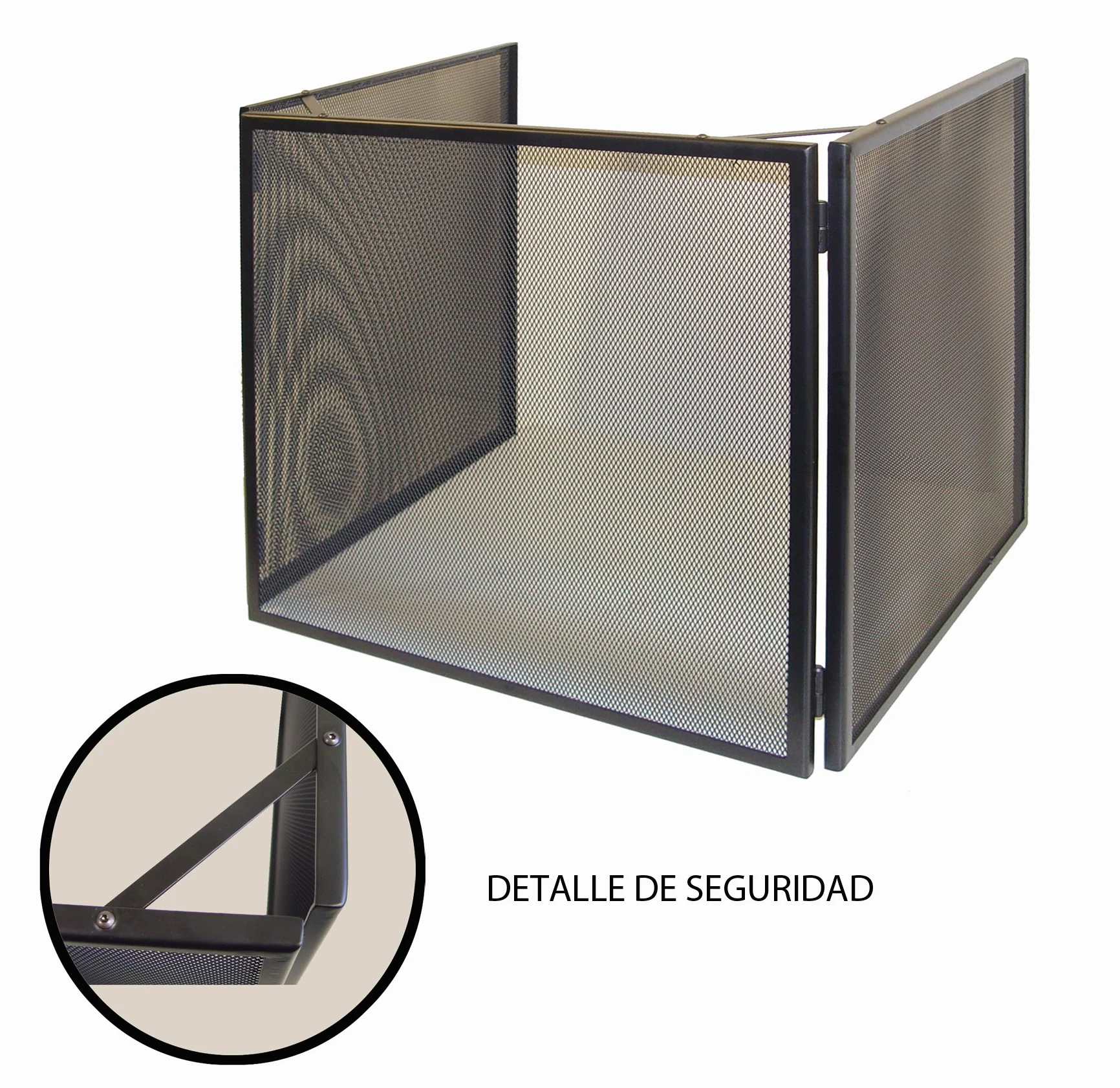 Imex El Zorro – Protector Estufa Pellet | 67x60x71 cm | Estructura Metálica de Tres Cuerpos Resistente al Calor | Ideal para Proteger Niños, Mascotas y Evitar Chispas