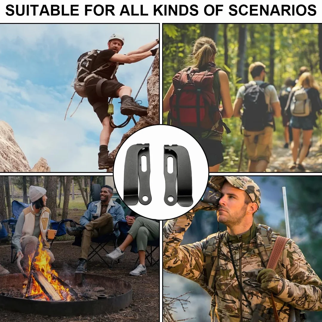 Clips Kydex para Funda de Cuchillo 2 Unidades – Extracción Rápida Ambidiestro para Acceso Táctico EDC, Sujeción Segura en Cinturón