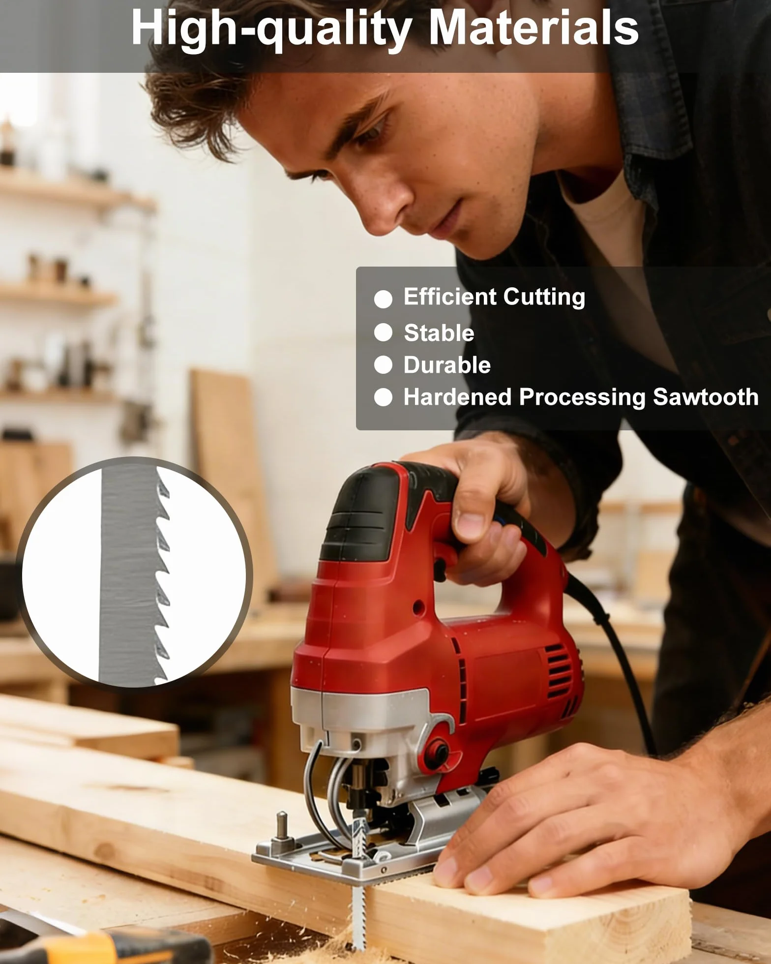 Set de 60 Hojas Sierra de Calar – Hojas T-Shank para Madera, Plástico y Metal, Hojas Sierra de Calar para Madera, Hojas Largas con Práctico Estuche de Almacenamiento