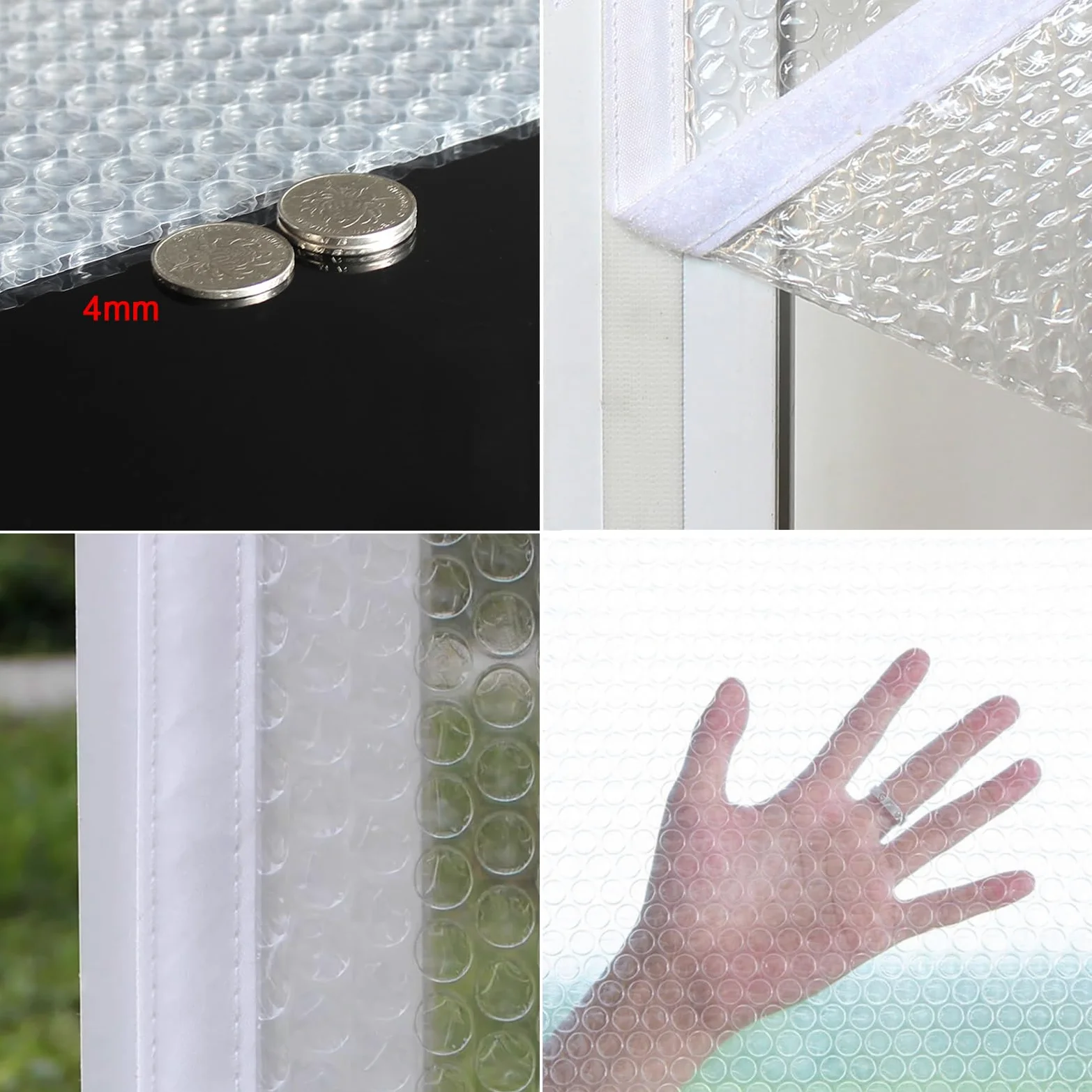 Kit De Aislamiento De Ventana,Película Aislante para Ventanas,Cortina De Plástico De Aislamiento Térmico A Prueba De Frío,Selladas a Prueba de Viento para Interiores,Ancho x Alto (130x180cm)