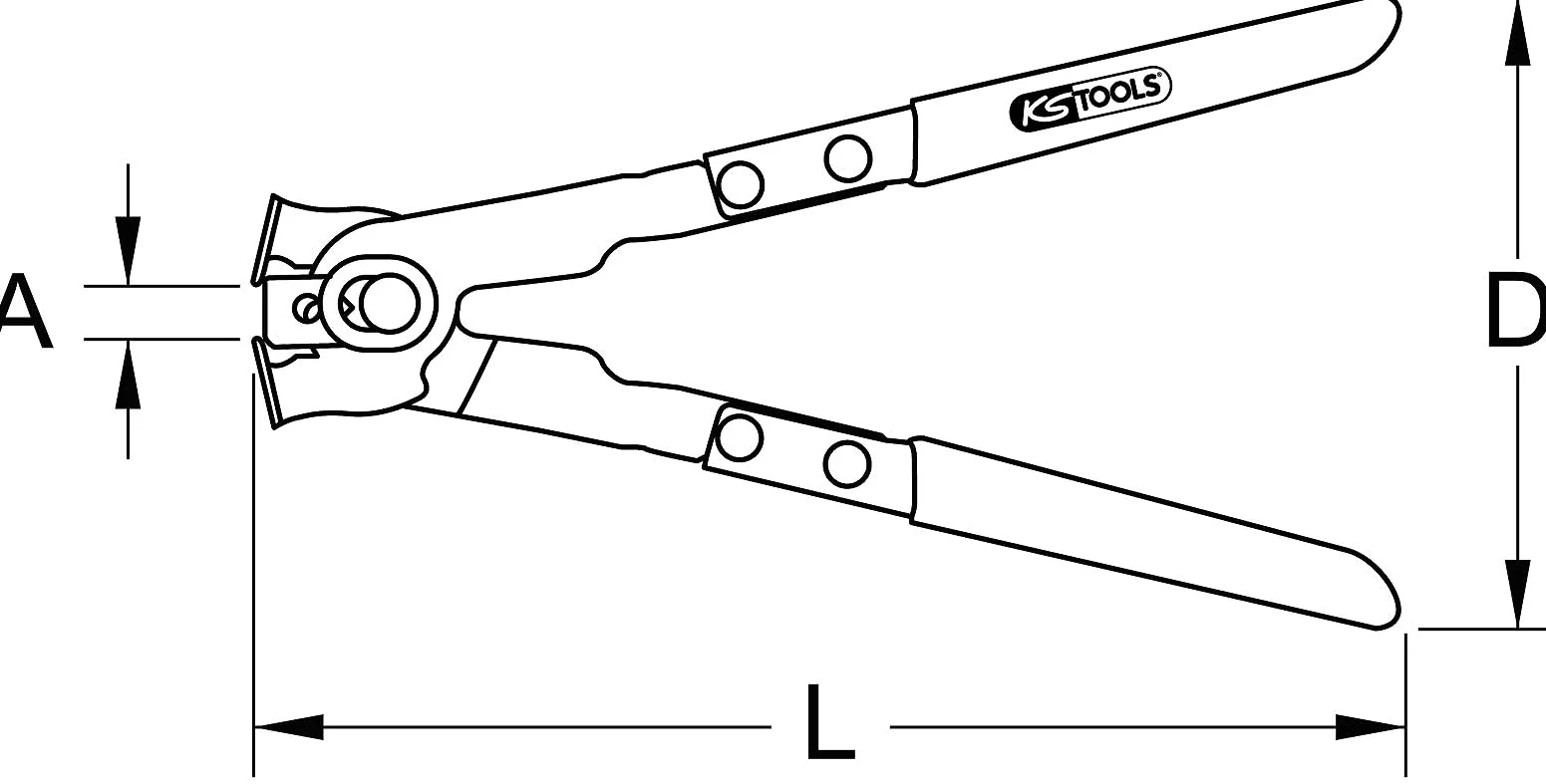 KS Tools 115.1050 - Tenazas de apriete con sujetador, niquelado (tamaño: 260 mm)