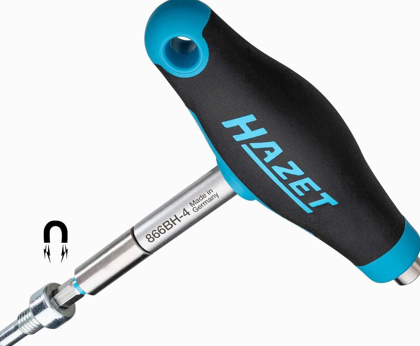 Hazet Porta-puntas doble 866BH-4, Herramienta para sujetar puntas/puntas de destornillador, universal, práctica, eficaz, Salida: hexágono 6,3 (1/4 pulgada), Fuerza magnética: 1000 g