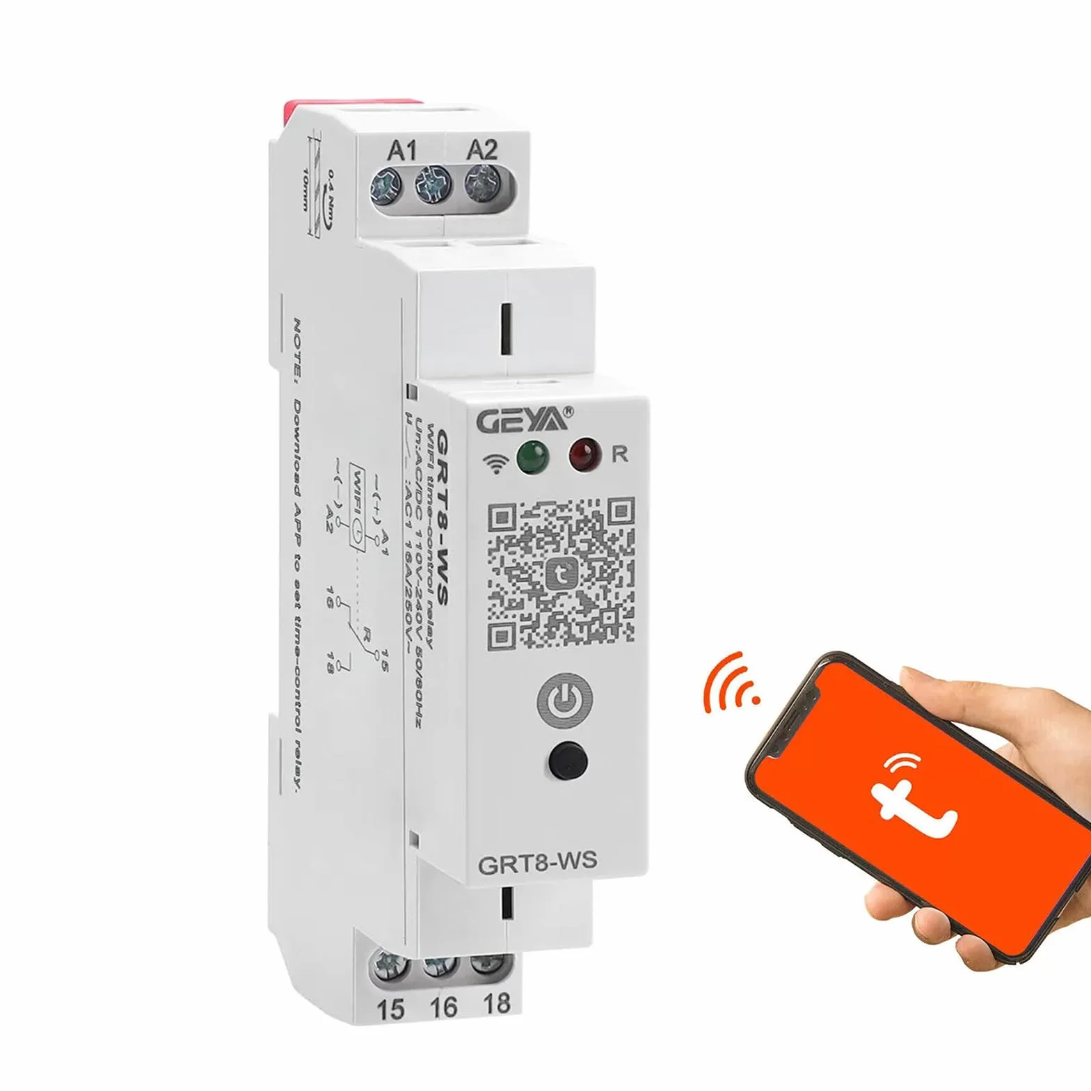 GEYA Relé de control de tiempo WiFi TUYA Interruptor de tiempo WiFi Interruptor de control remoto para el hogar inteligente 16A AC/DC110-240V