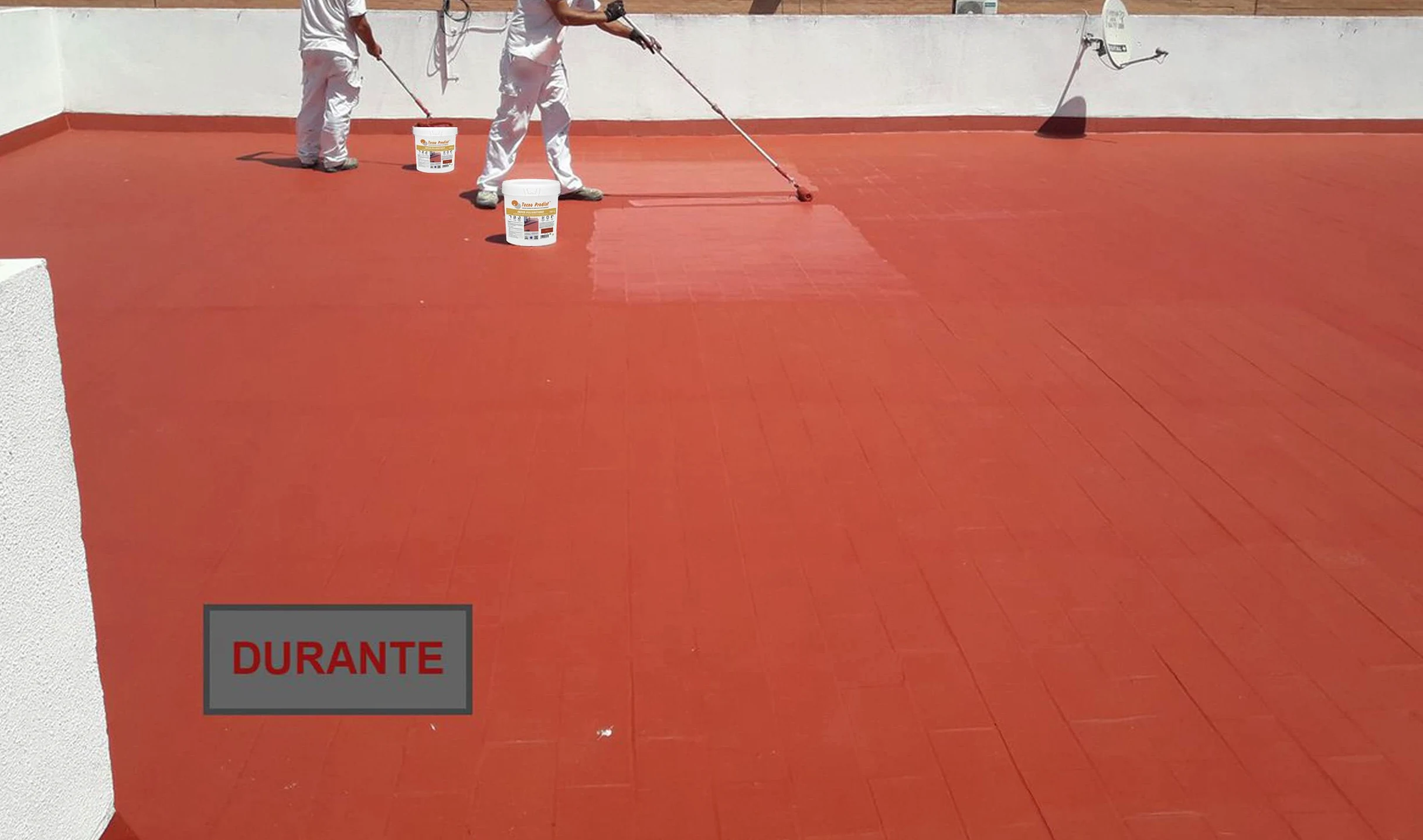 Tecno Prodist IMPER POLIURETANO (4 Kg) ROJO TEJA Membrana de Poliuretano Impermeabilizante para Terrazas muy elástica - Durabilidad y resistencia a la intemperie (A Rodillo o brocha)