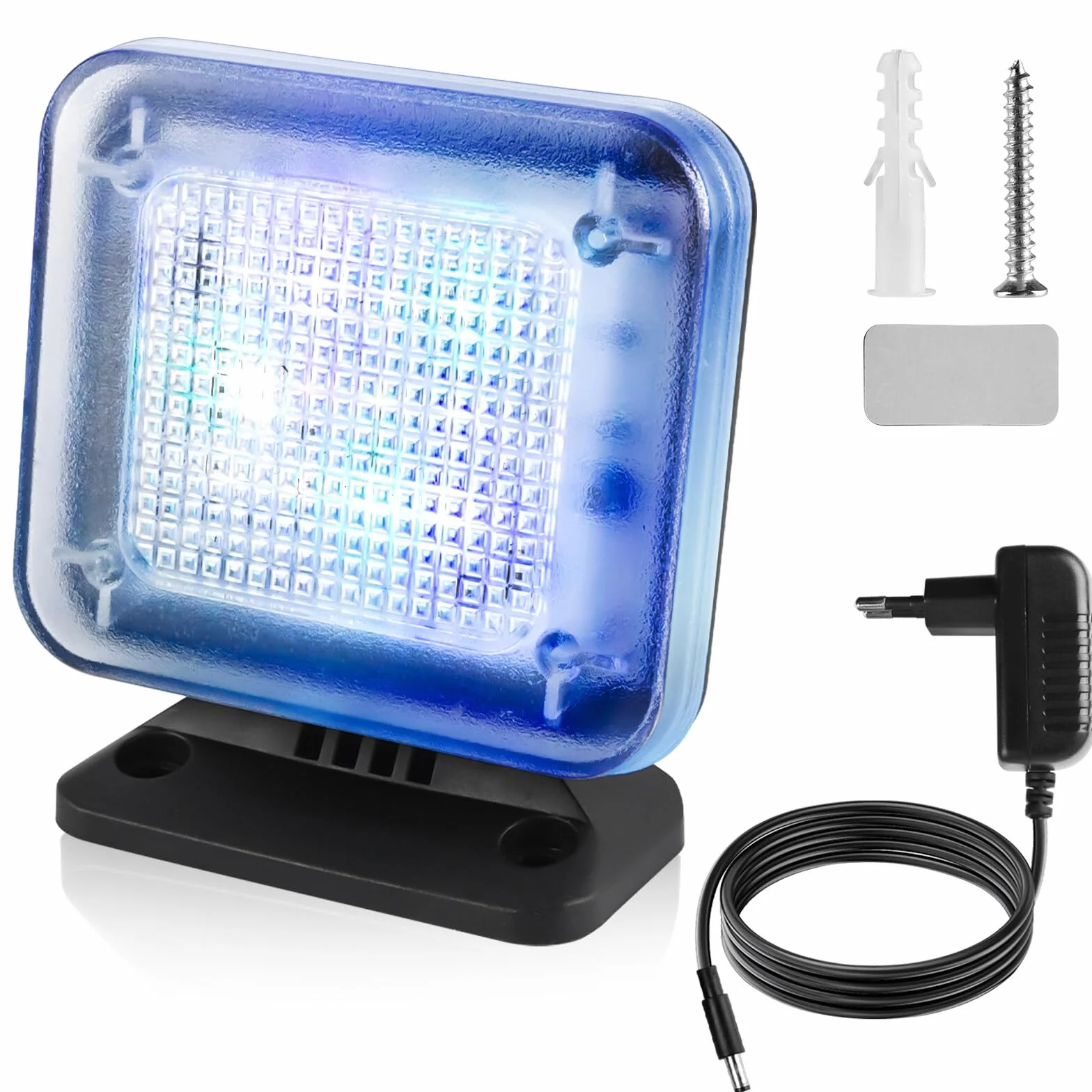 GOMETY Simulador de TV con 12 LED y 3 programas seleccionables, eficiente energéticamente con temporizador, con adaptador de red, para uso antirrobo
