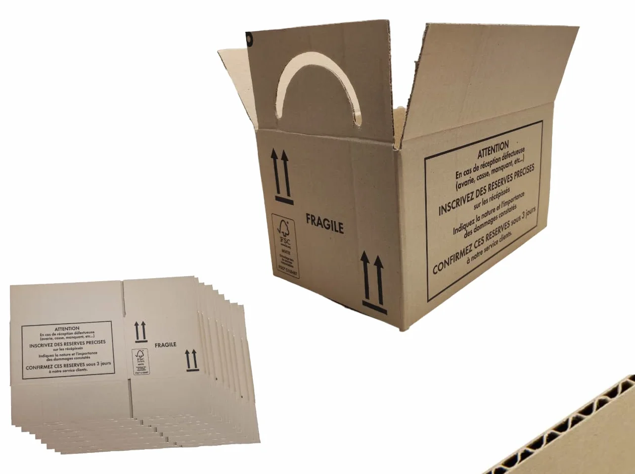 Lote de 10 cajas de 28 x 18.5 x 15.5 cm para mudarse, enviar o almacenar - Marrón