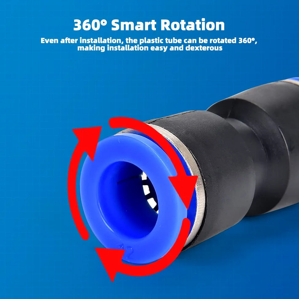 60 piezas de conexión rápida de manguera de aire accesorios de conexión rápida de 5/32 1/4 5/16 3/8 1/2 "Kit de accesorios de conexión neumática para 5/32 1/4 5/16 3/8 1/2" tubo
