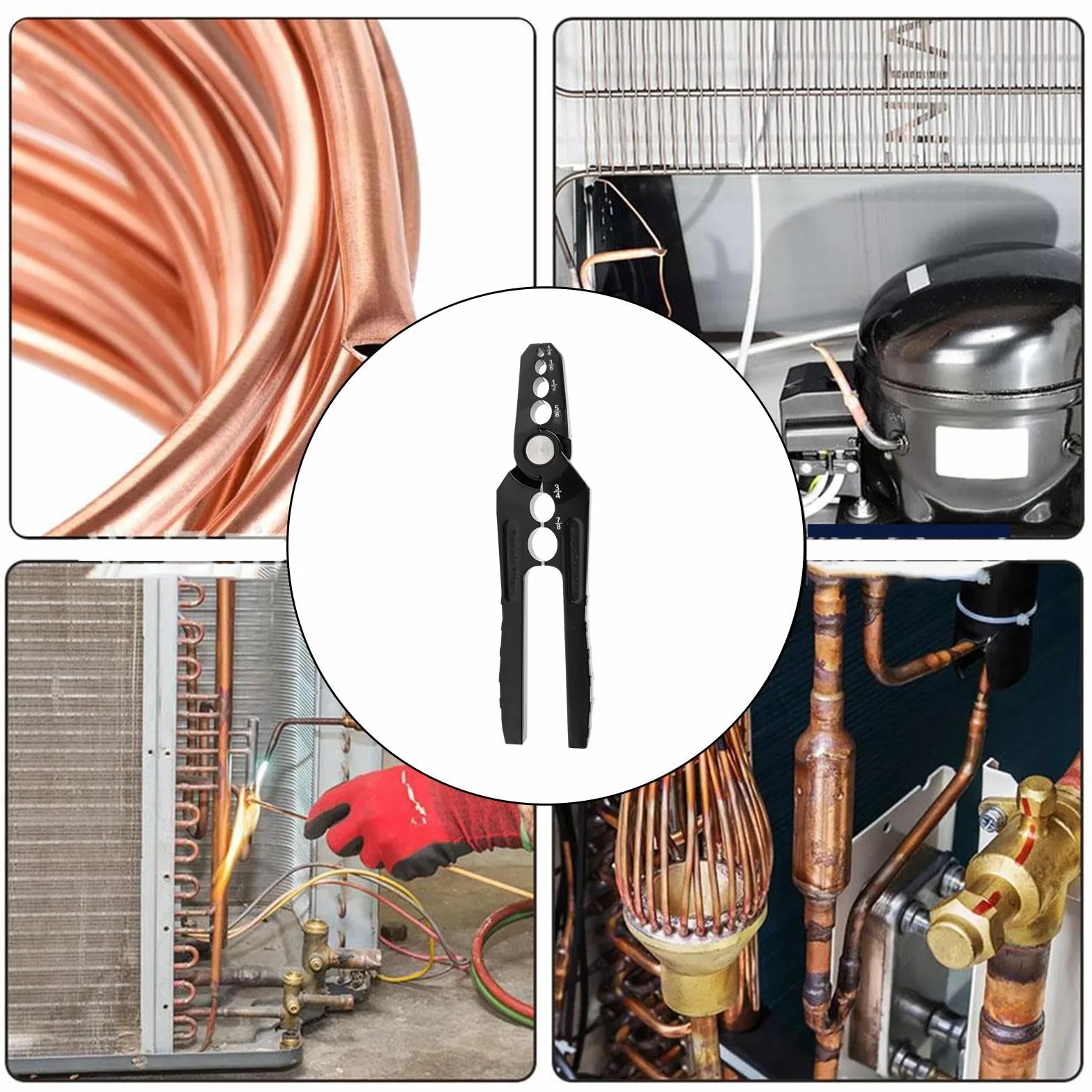 Herramienta de alicates de tubo de cobre, extensor USB, herramienta de reparación de tubos redondos de cobre, herramienta de reparación de aire acondicionado, herramienta de reparación de