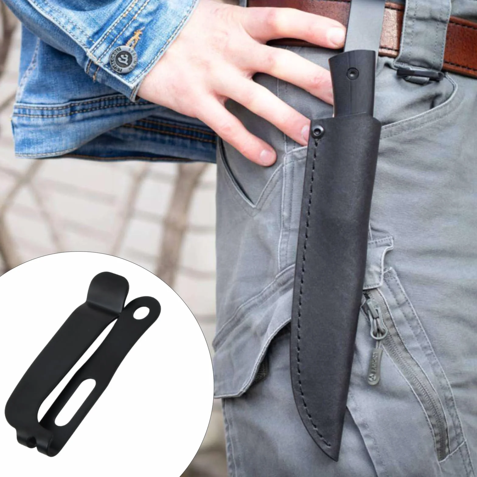 2 Juego de Fundas Kydex K con Clip para la Cintura, Clip de Acceso para Cuchillo Kydex