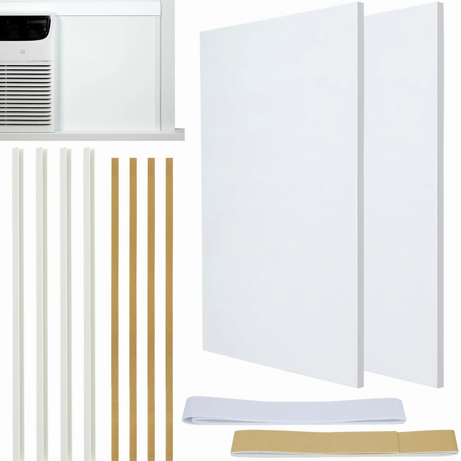 2 Piezas Panel De Espuma Aislante Lateral,Paneles De Espuma Aislante Para Aire Acondicionado De Ventana,Accesorios De Aislamiento Térmico Y Contra Corrientes De Aire Para Dormitorio,Sala de Estar