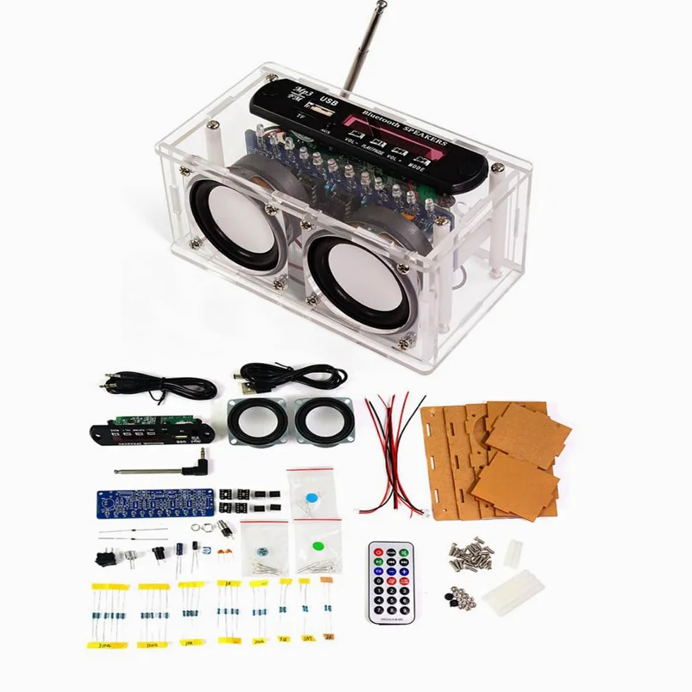 Kit de soldadura electrónica, radio FM Bluetooth, kit de altavoces para adultos con pantalla LCD, radio FM, altavoz de 87,5 – 108 MHz, kit de soldadura, radio digital estéreo, reproductor de