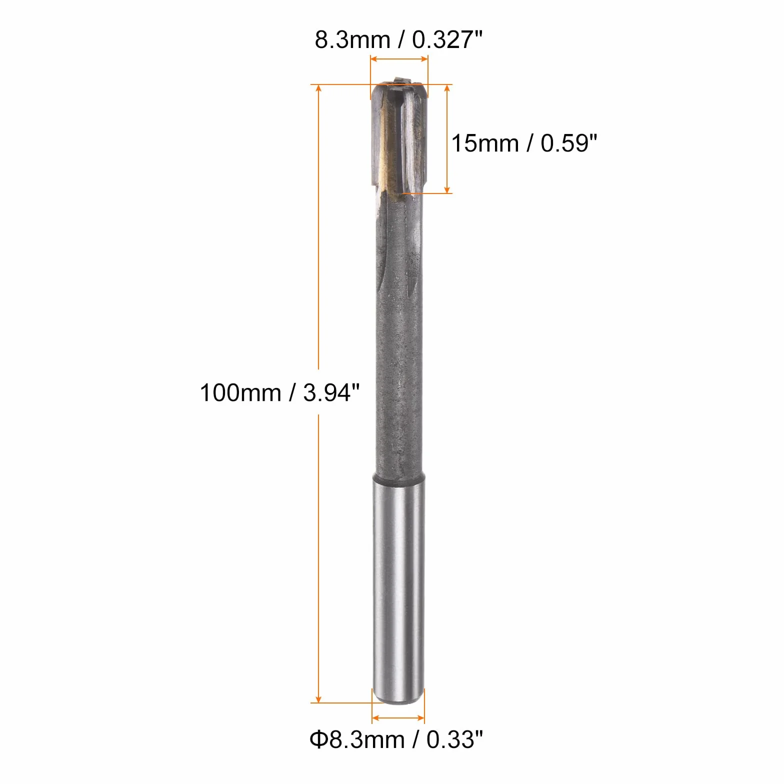 sourcing map Sujeción Escariador 8,3mm H7 C1/K30 Carburo Punta Precisión Rectas Flautas Redondo Vástago Torno Máquina Fresado Cortador