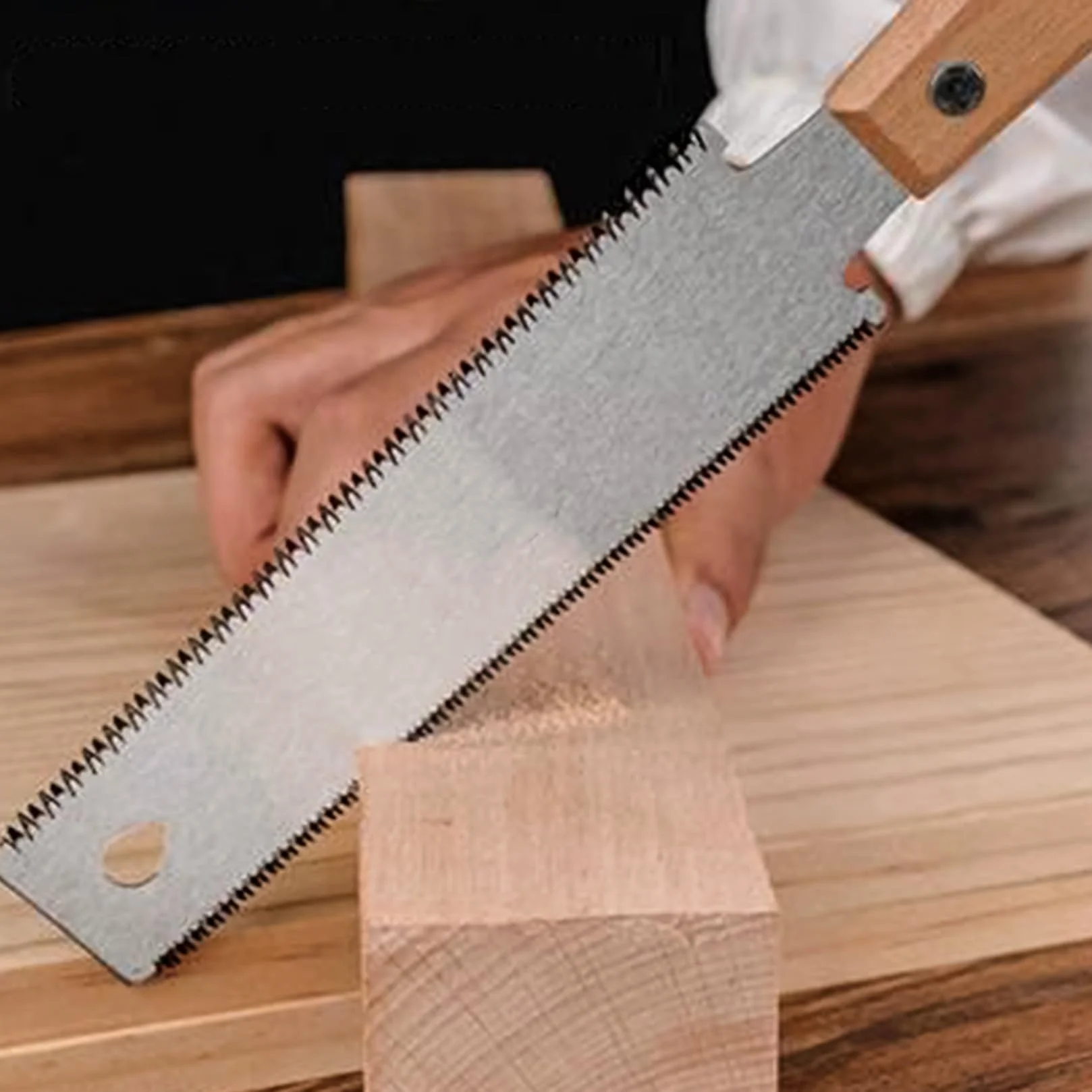 Sierra Japonesa de Mano, Sierra de Madera de Precisión, Mini Sierra Manual, Sierras de Tracción Doble Filo, Herramienta de Carpintería Versátil para Cortes Finos y Rápidos