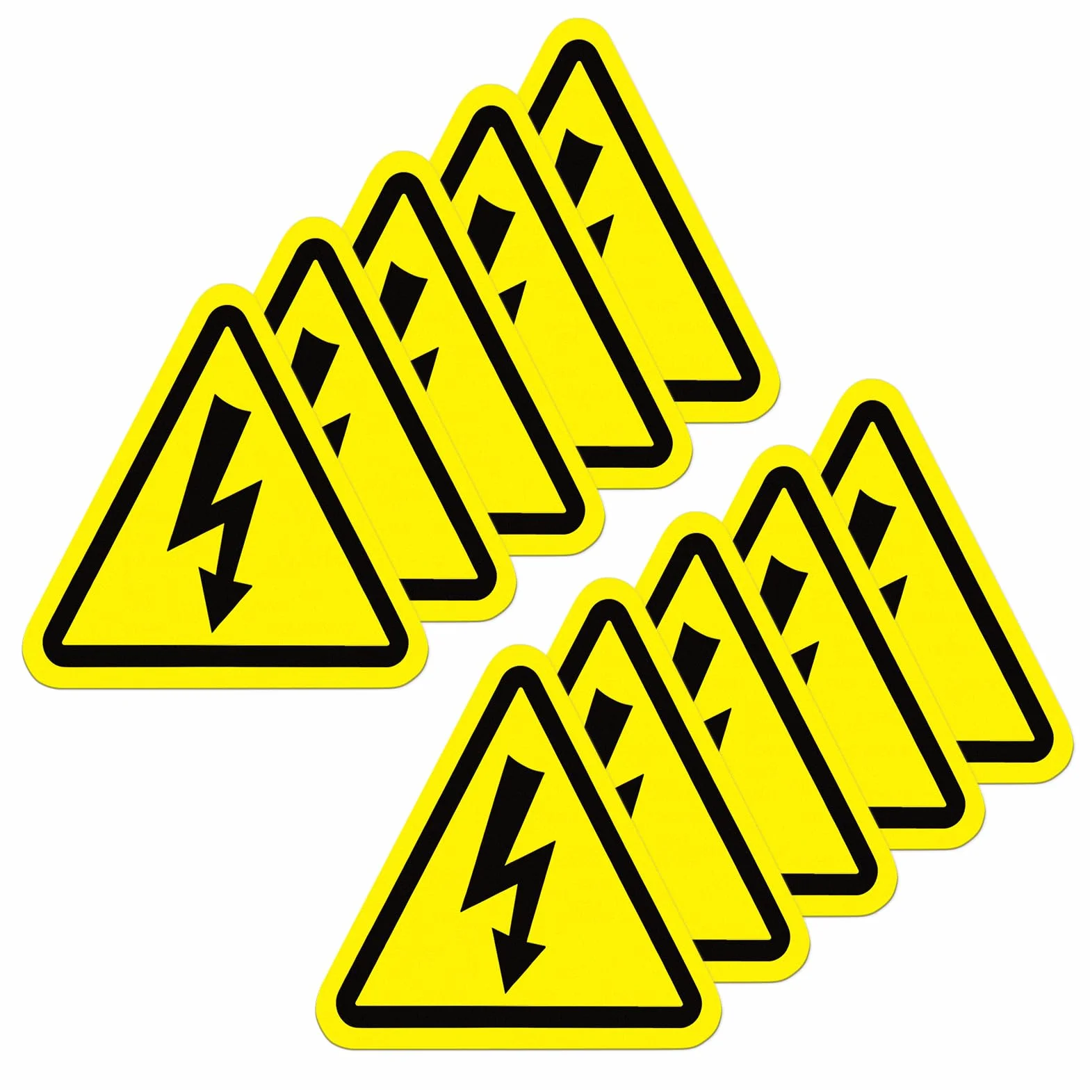 Pegatina Riesgo Eléctrico Adhesiva - Cartel Riesgo de Accidente por Electricidad Medida 10 CM X 10CM - 10ud