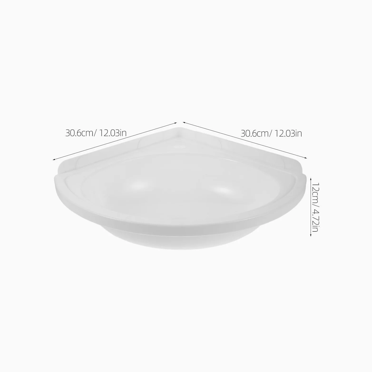 DOITOOL Lavabo de esquina pequeño para baño: Lavabo de pared de plástico triangular sobre encimera con orificio para grifo.