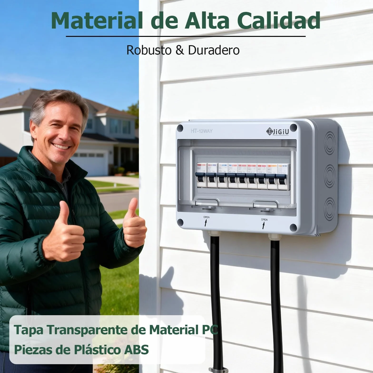 JiGiU Caja de Distribución de 12 Módulos, Caja de Fusibles Empotrada IP65, Carcasa Impermeable y Resistente a la Humedad Material ABSpara para Jardines, Columnas de Carga (255 * 200 * 110mm)