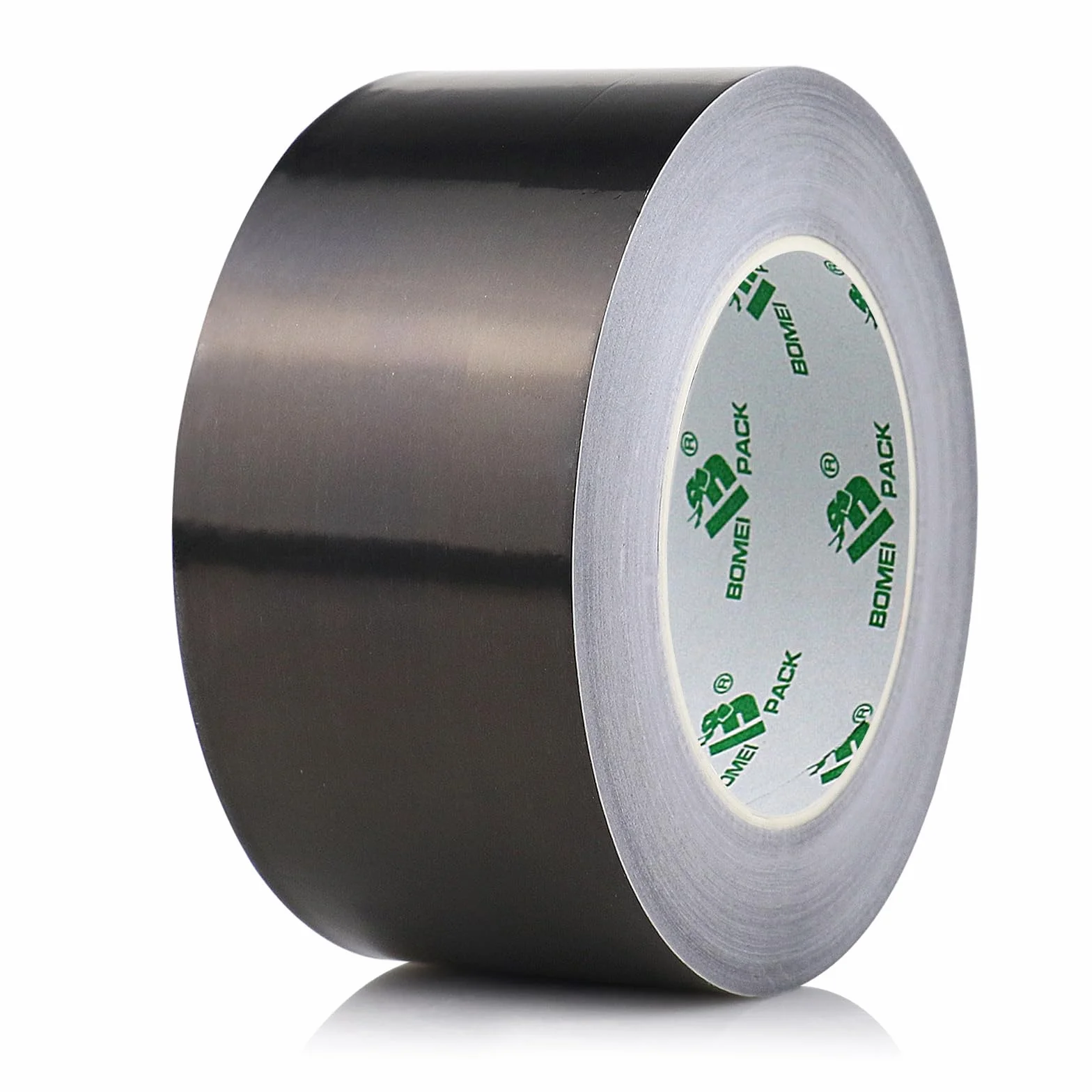 BOMEI PACK 50mmx50m Negro Cinta adhesiva de aluminio aislante térmico - Rollo de aluminio adhesivo de alta temperatura de reparaci ón - Cinta de Aluminio para Sellar Sistemas