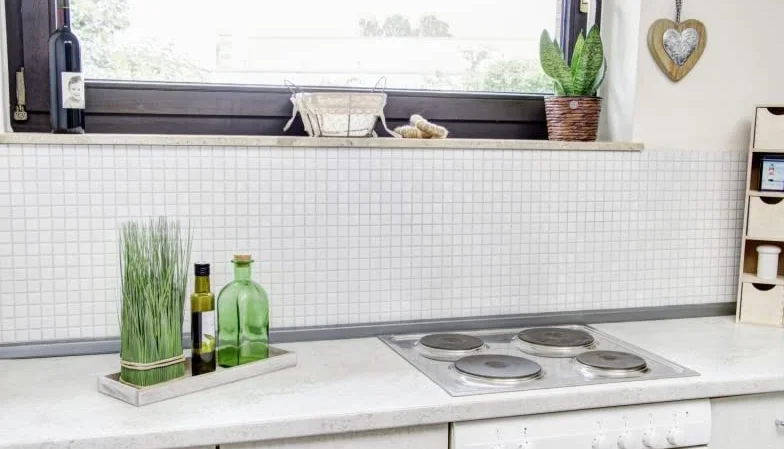 Mosaico de cerámica azulejos blanco brillante cocina pared ducha piscina MOS18-0102