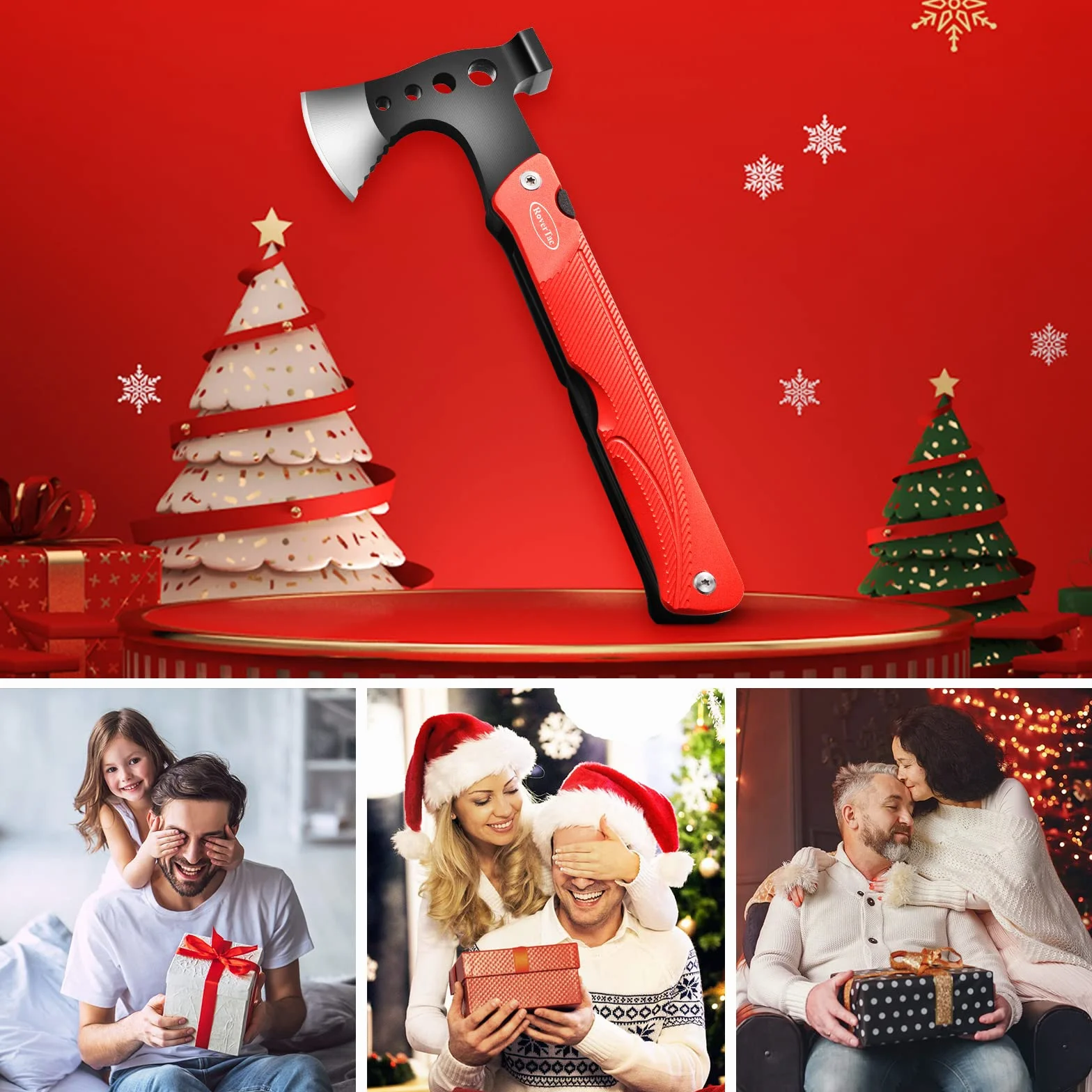 Herramienta Multiusos Hacha Gadgets Acampada: Accesorios Multiherramienta, Cuchillo Plegable, Alicates de Martillo, Destornilladores, Abrebotellas, Regalo Dia Del Padre
