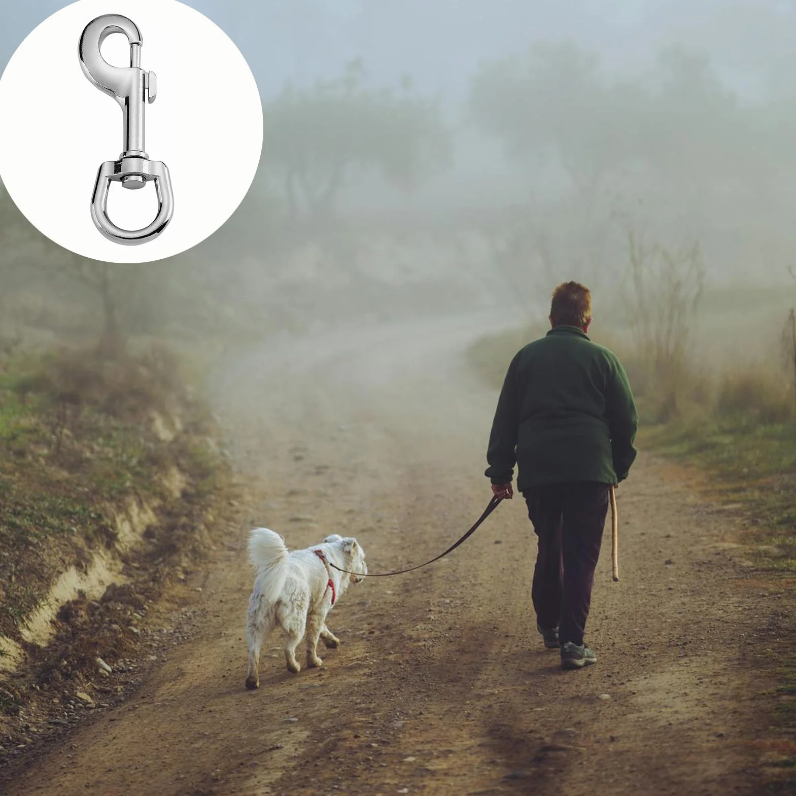 Mosquetones Estables con Giro (2 Unidades) de Acero Inoxidable - Ideal para Llaveros, Correas de Perro y Usos Versátiles