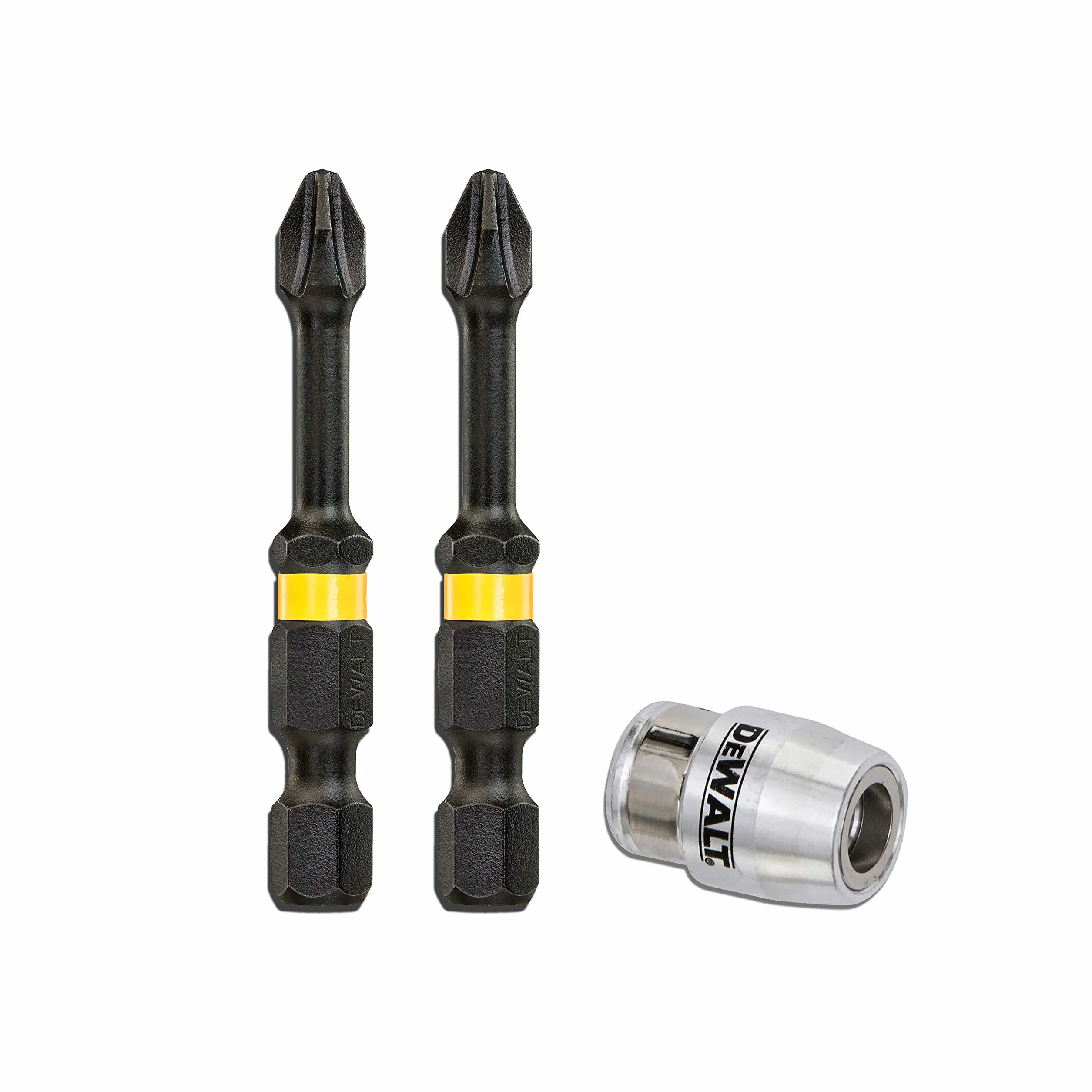 DeWalt DT70536T-QZ Puntas Ph2 x 2 50 mm adaptador magnético con bloqueo, Negro y amarillo, negro y amarillo