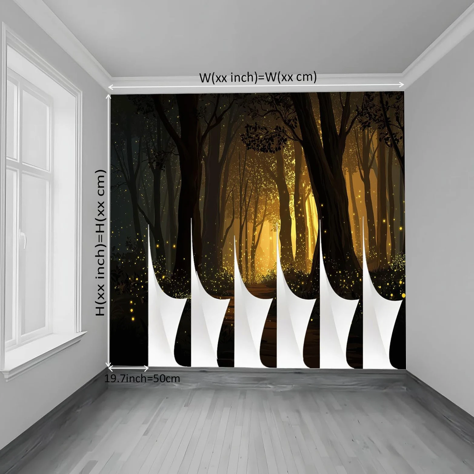 Papel Pintado Mural Dibujos Animados Bosque Luciérnagas 250An x 175Al cm, Decoración de Pared Fotográfica Anime para Salón Dormitorio Oficina Habitación Infantil - Poster Mural Fácil de Instalar